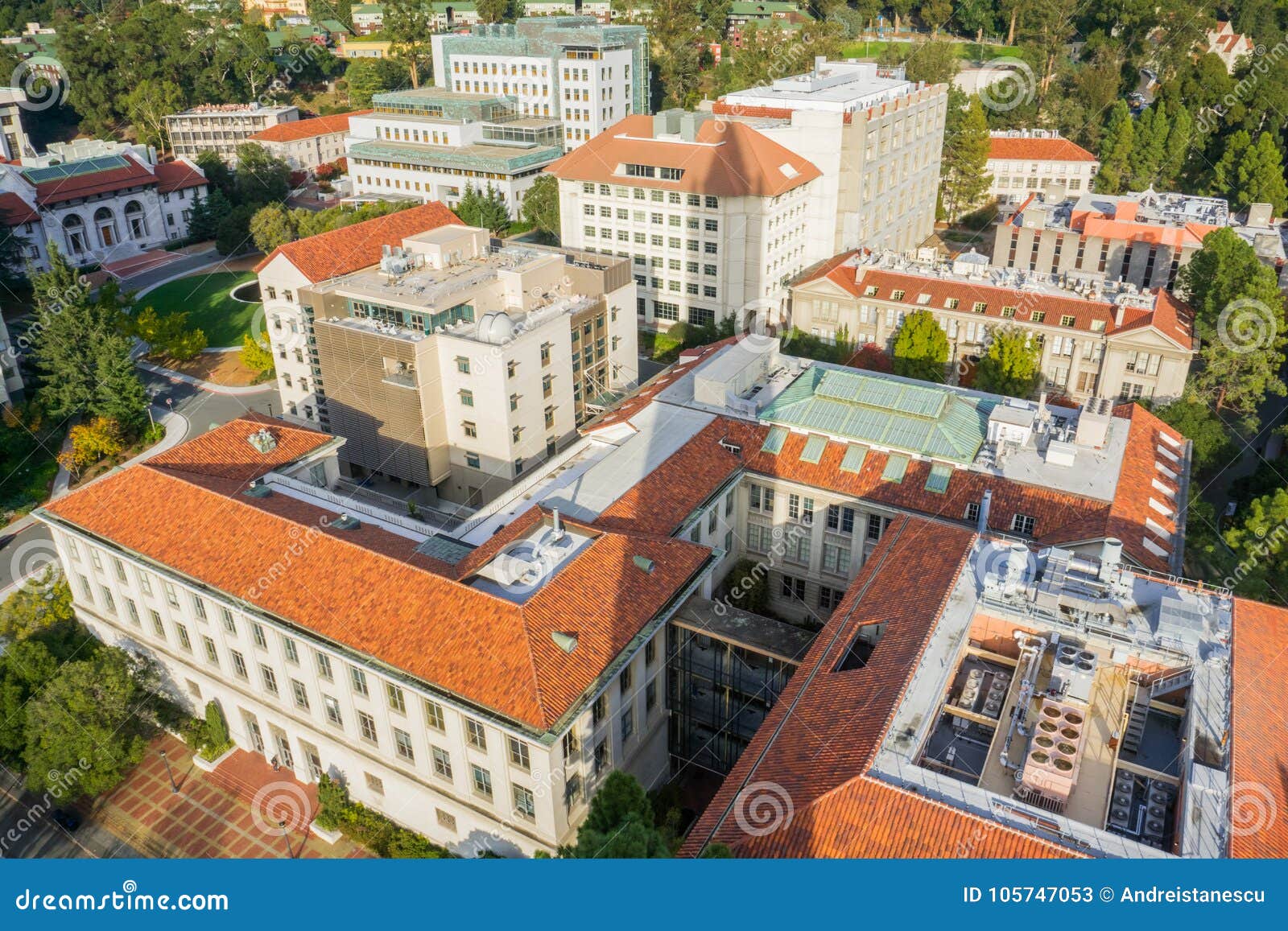 aerial view of buildings in university of california, berkeley campus