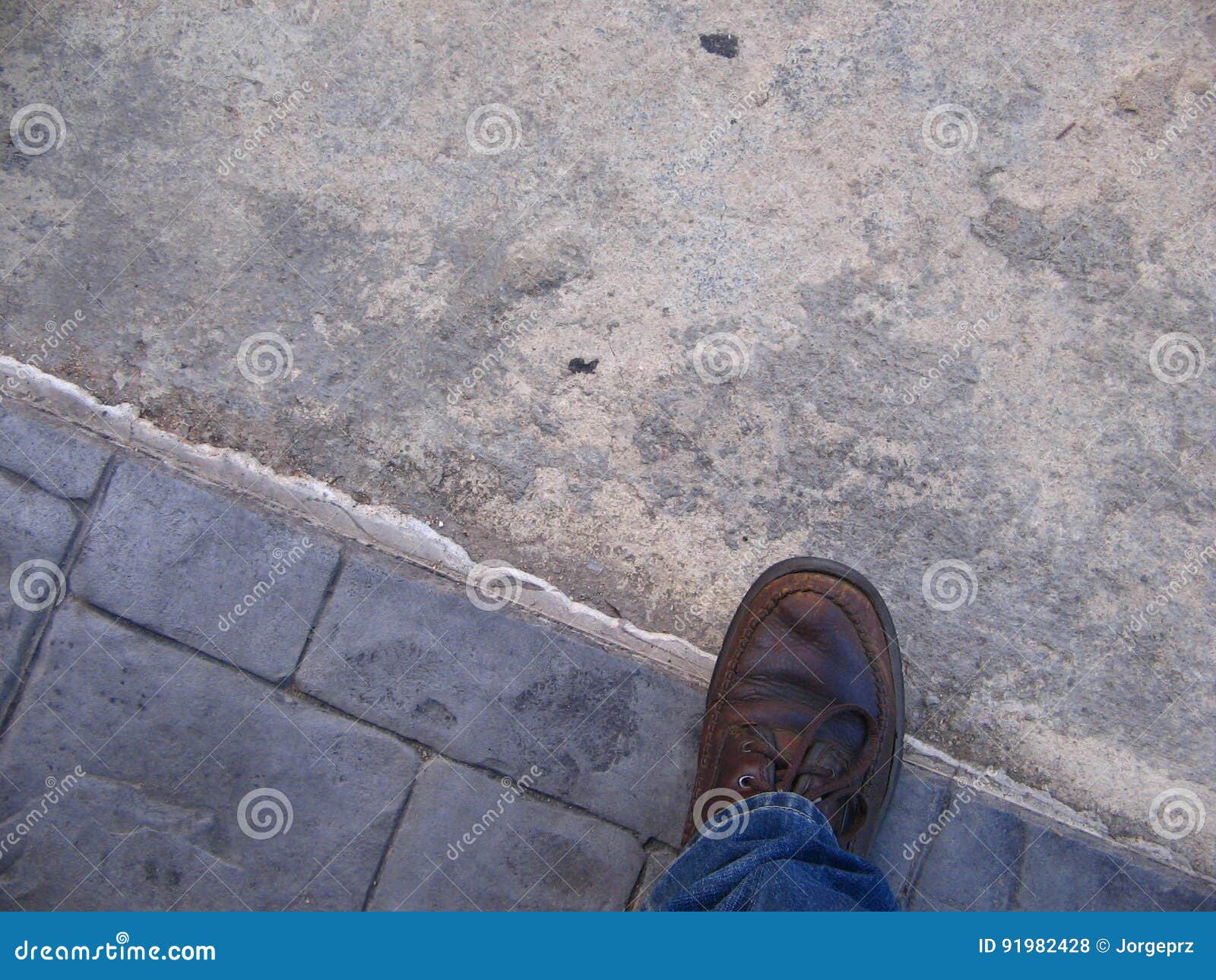 Aerial View of a Casual Brown Male Shoe. Stock Photo - Image of aerial ...