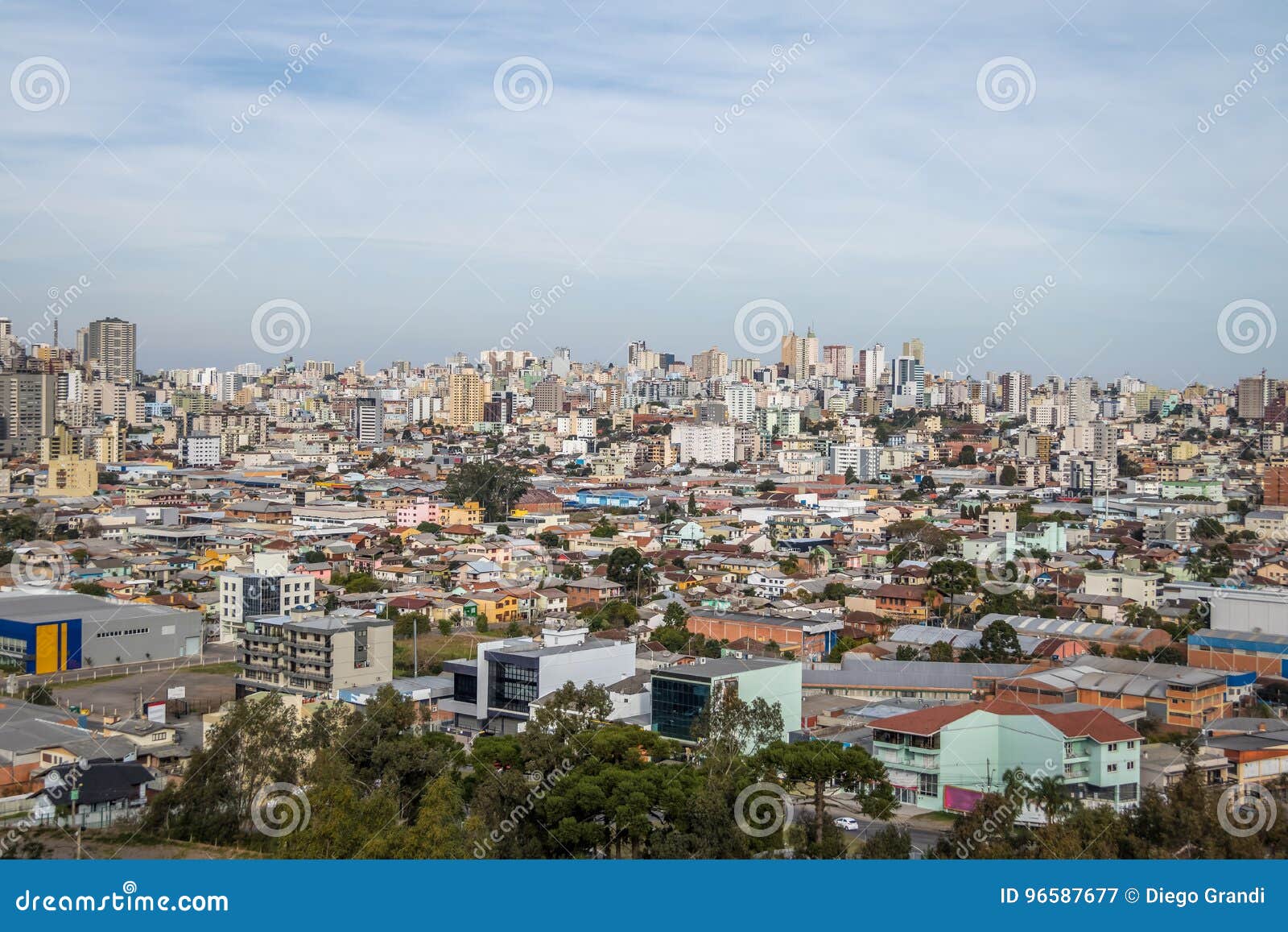 aerial view of caxias do sul city - caxias do sul, rio grande do sul, brazil