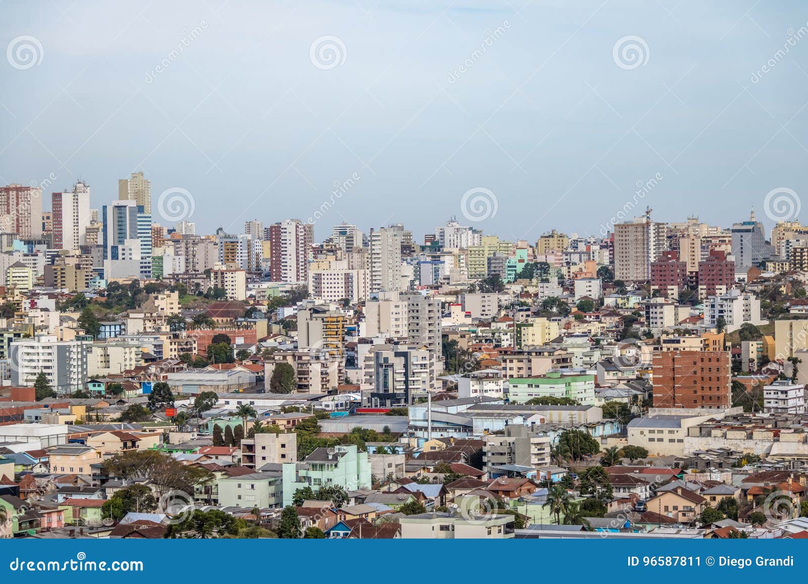aerial view of caxias do sul city - caxias do sul, rio grande do sul, brazil
