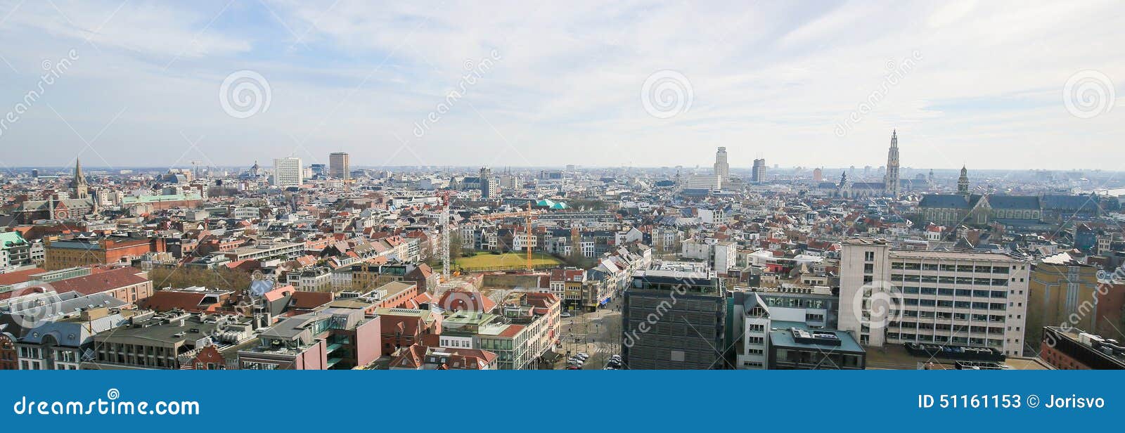Aerial View On The Center Of Antwerp, Belgium Stock Image ...