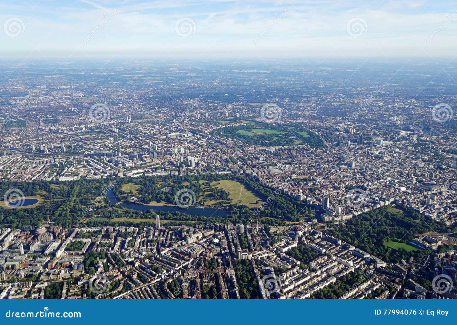 aerial view of central london