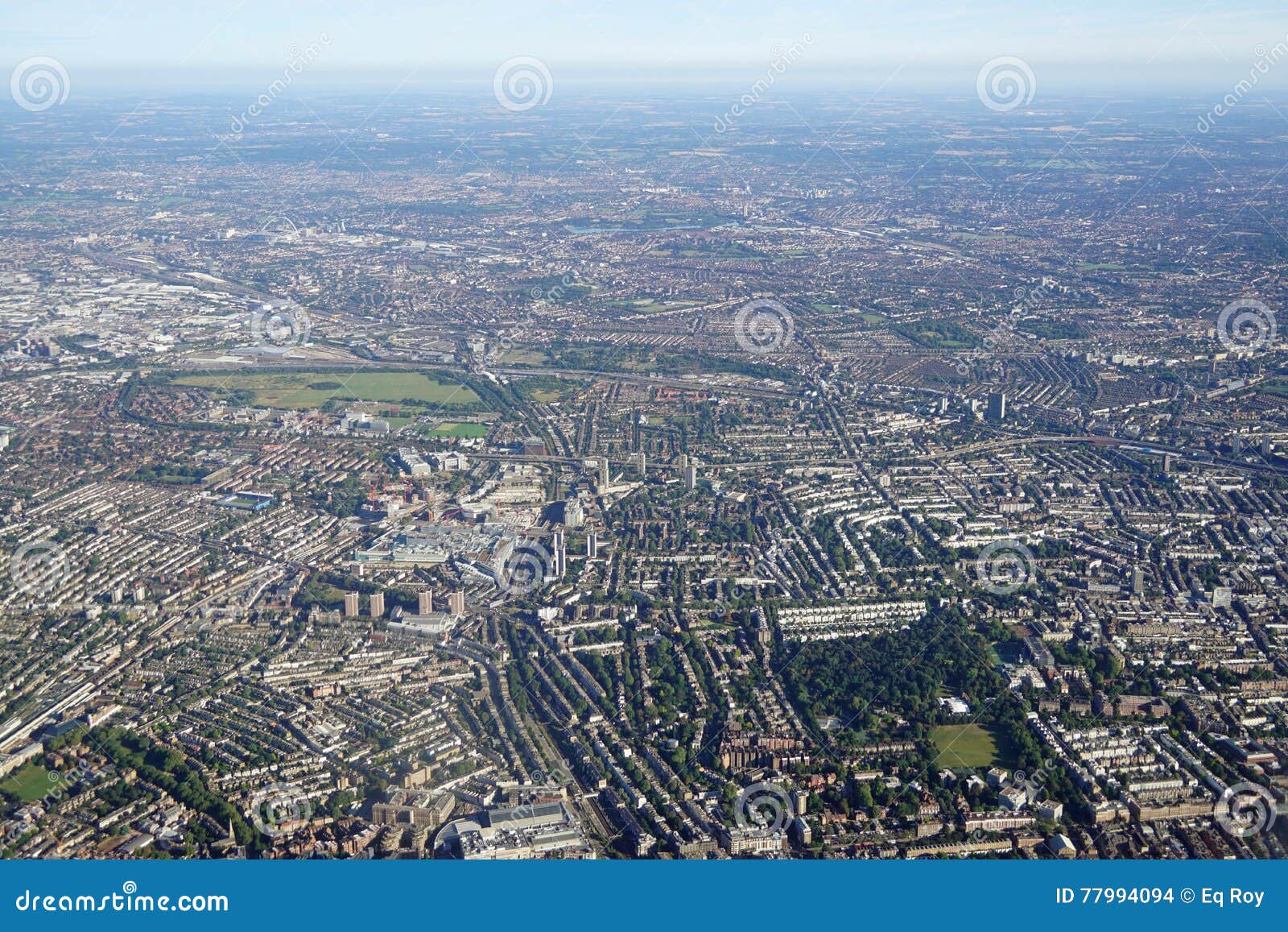 aerial view of central london