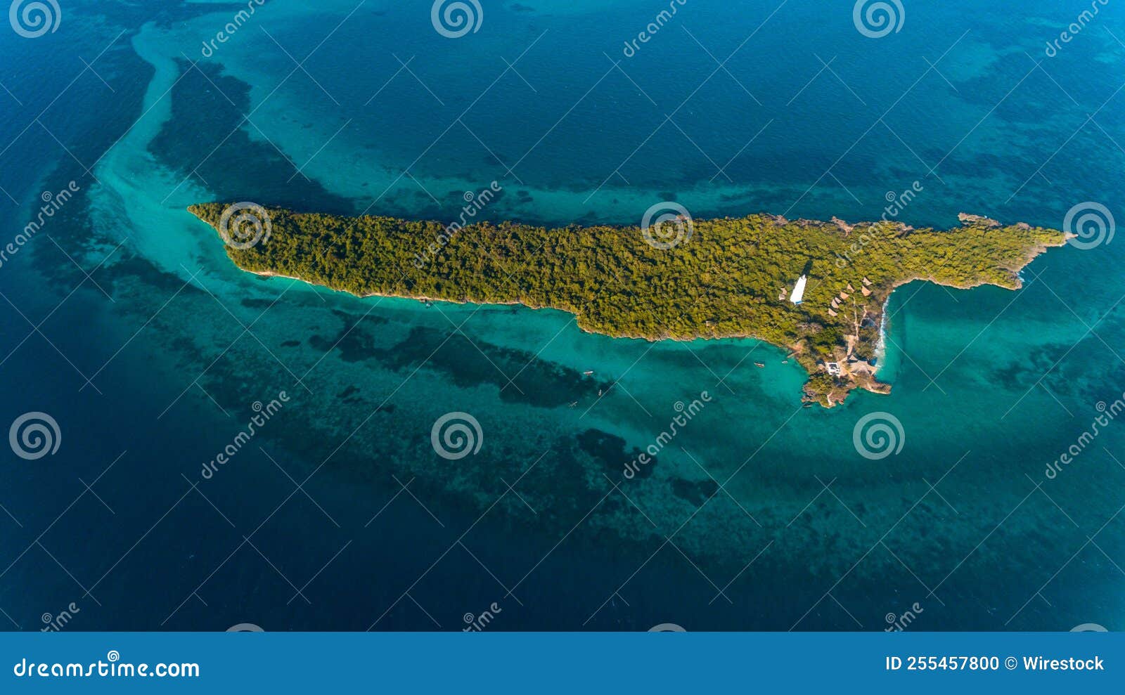 aerial view of the chumbe island coral park, zanzibar