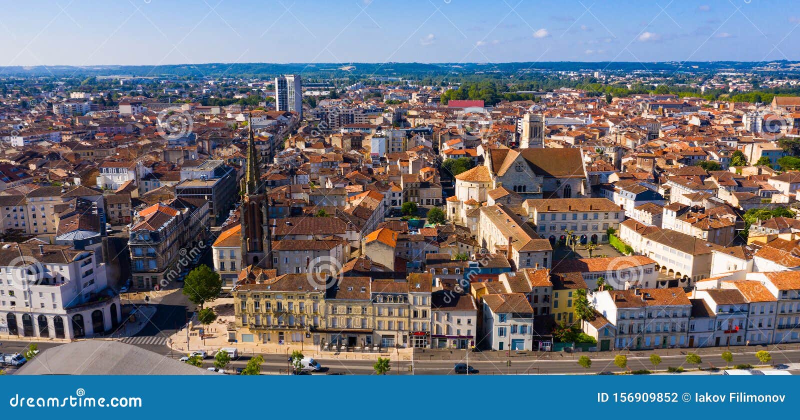 Aerial View On The City Agen France Stock Photo Image Of Historical