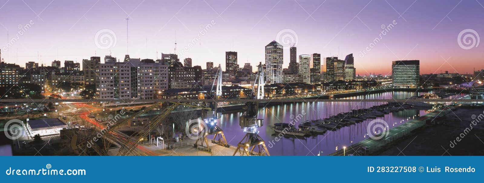 aerial view of the city of buenos aires, puerto madero argentina-
