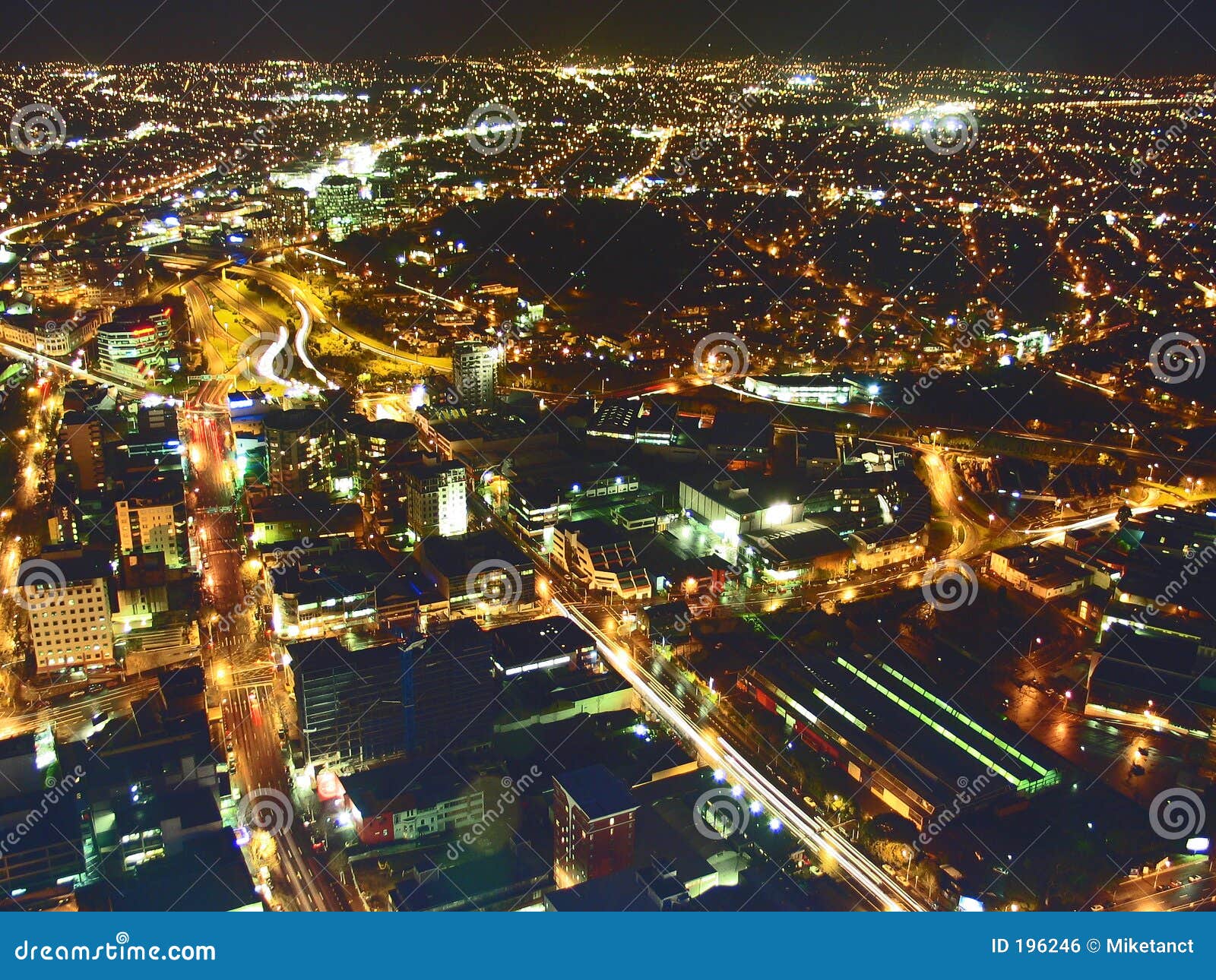 Aerial View City Lights stock photo. Image of sight, city ...