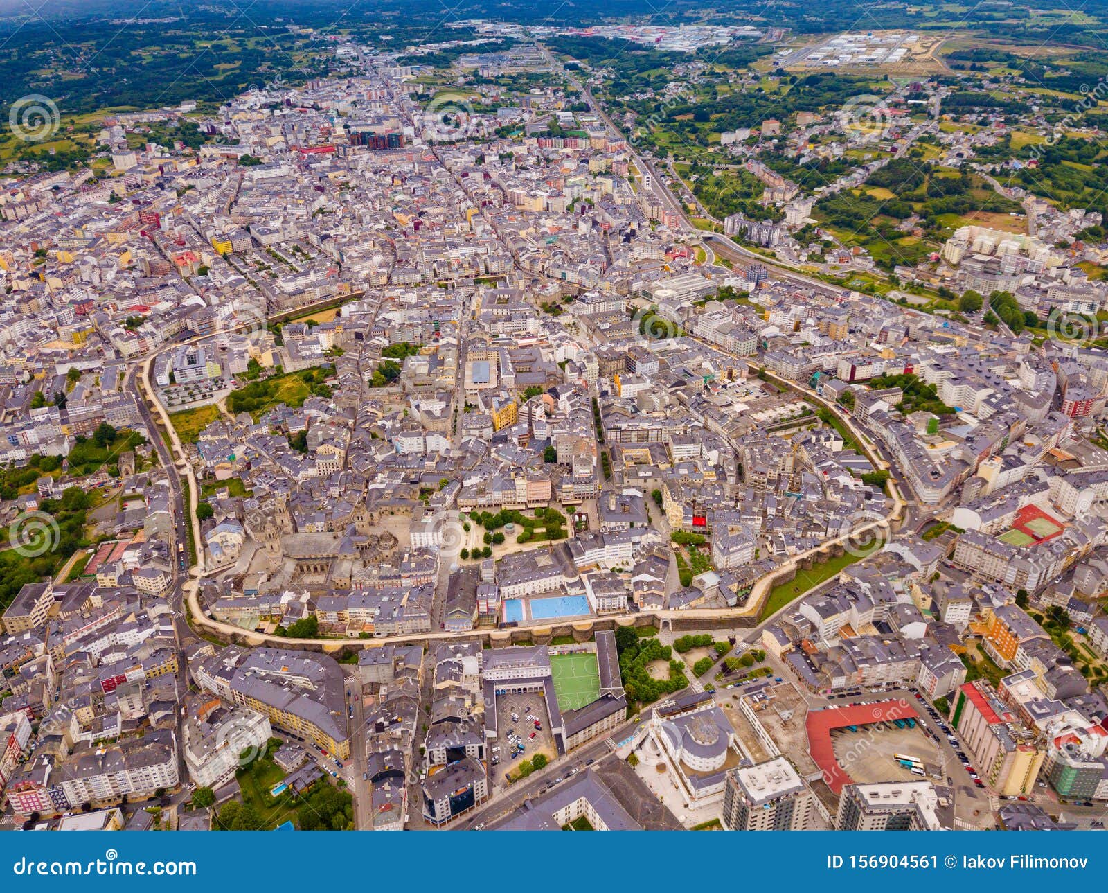 aerial view on the city lugo. galicia. spain