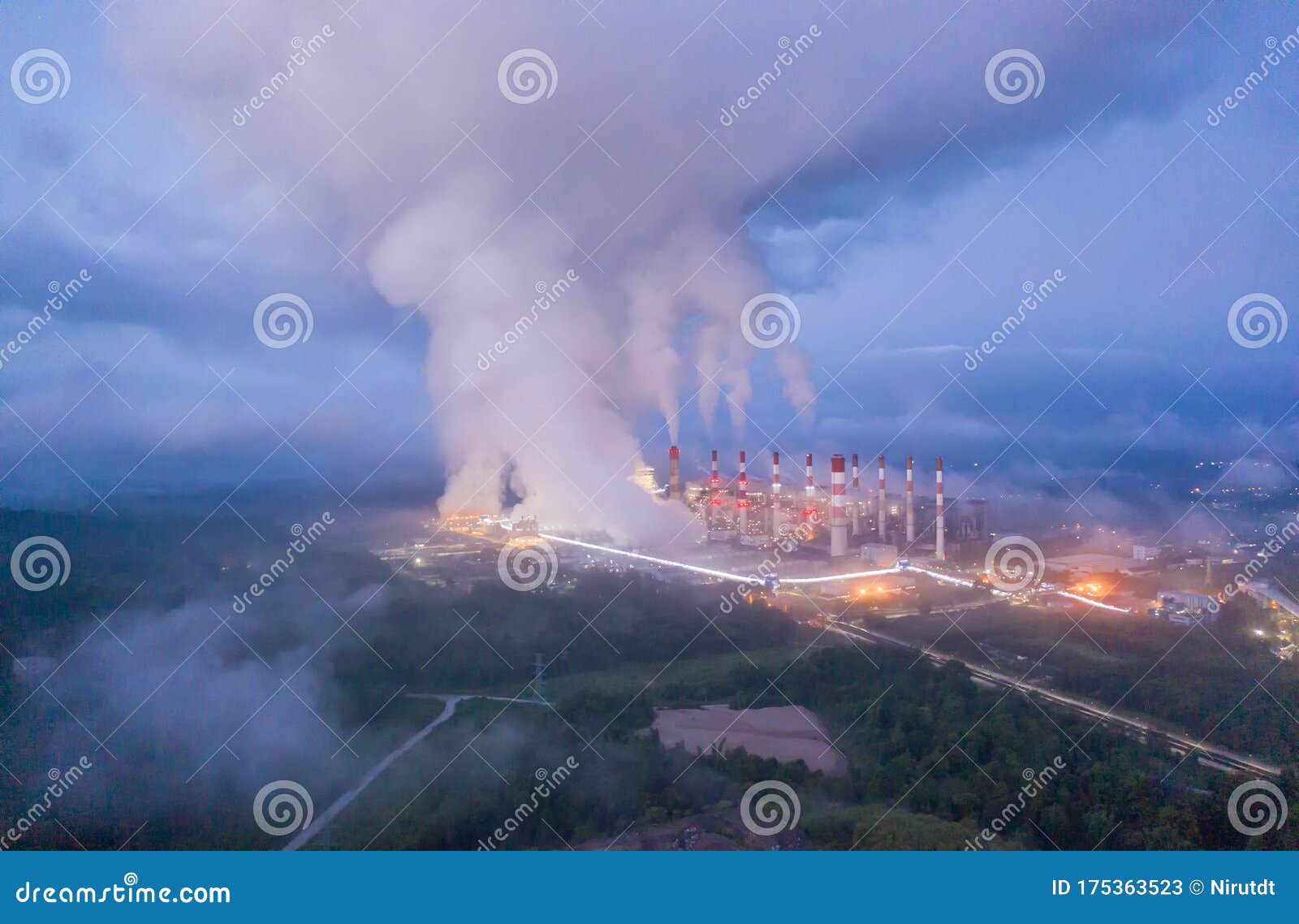 Coal-fired power plant stock image. Image of plant, climate - 175363523