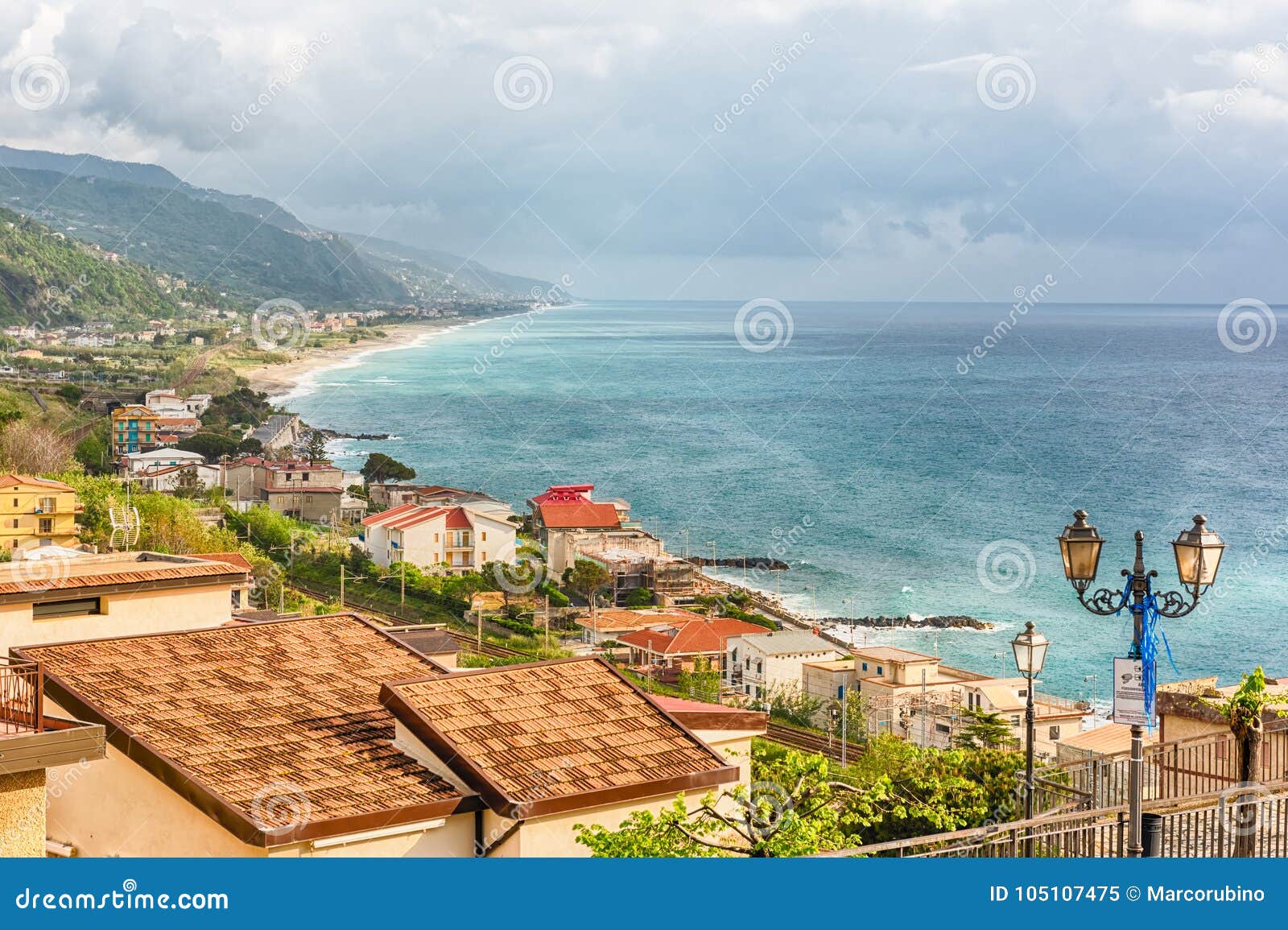 aerial view of coastline in calabria, italy