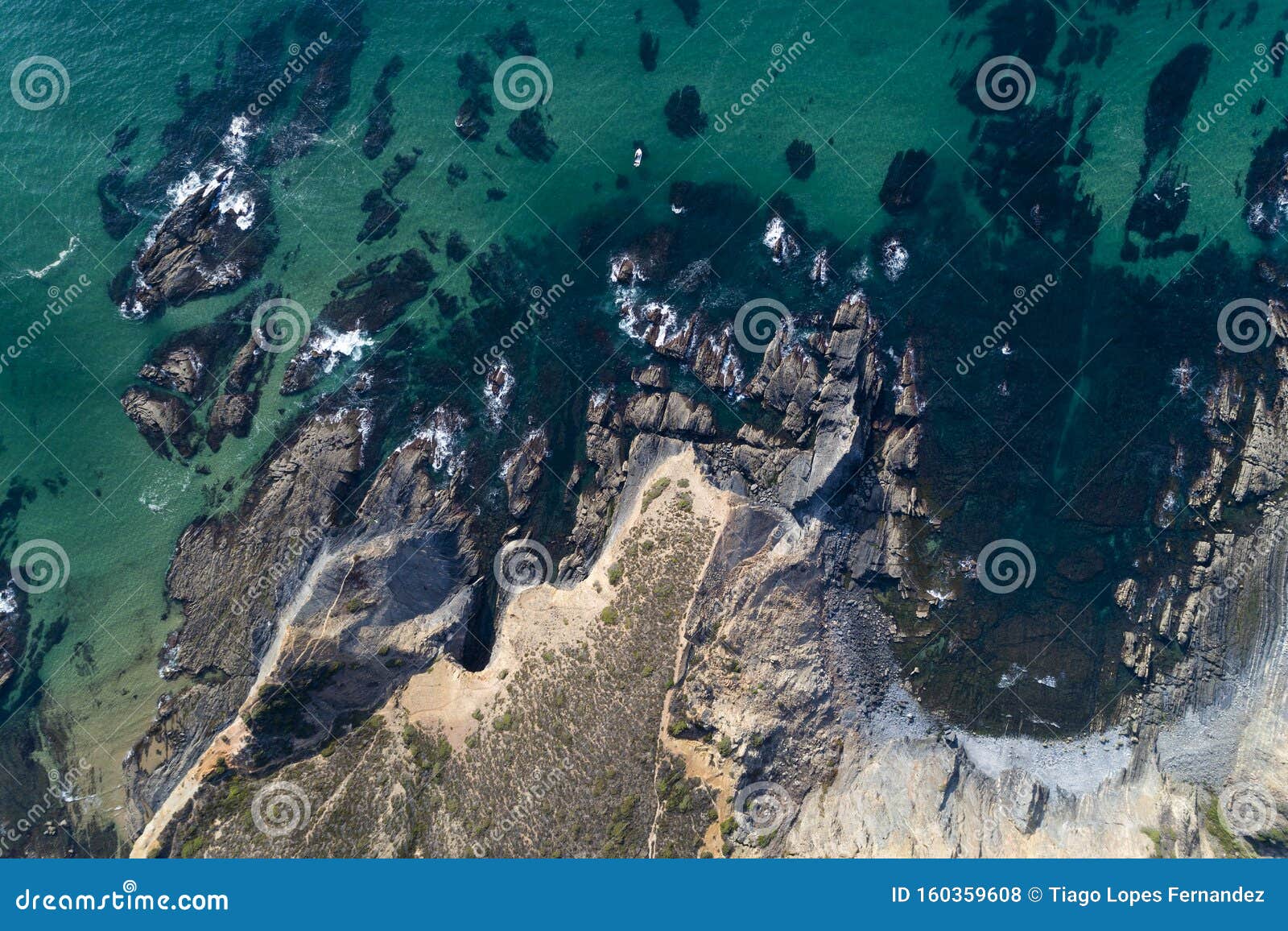 aerial view of the coastline near the esteveira beach in aljezur, algarve