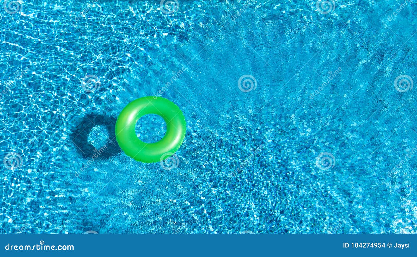 Aerial View of Colorful Inflatable Ring Donut Toy in Swimming Pool ...