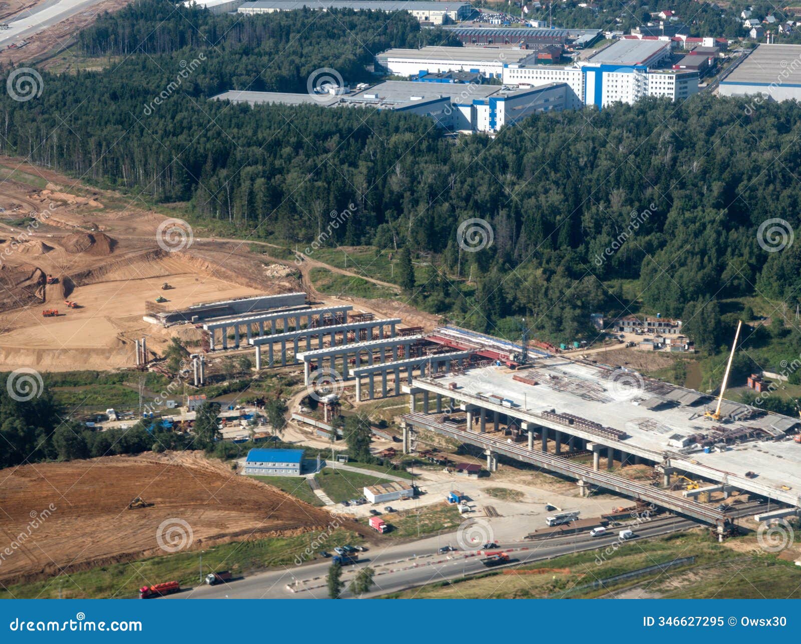 aerial view of construction work from a drone