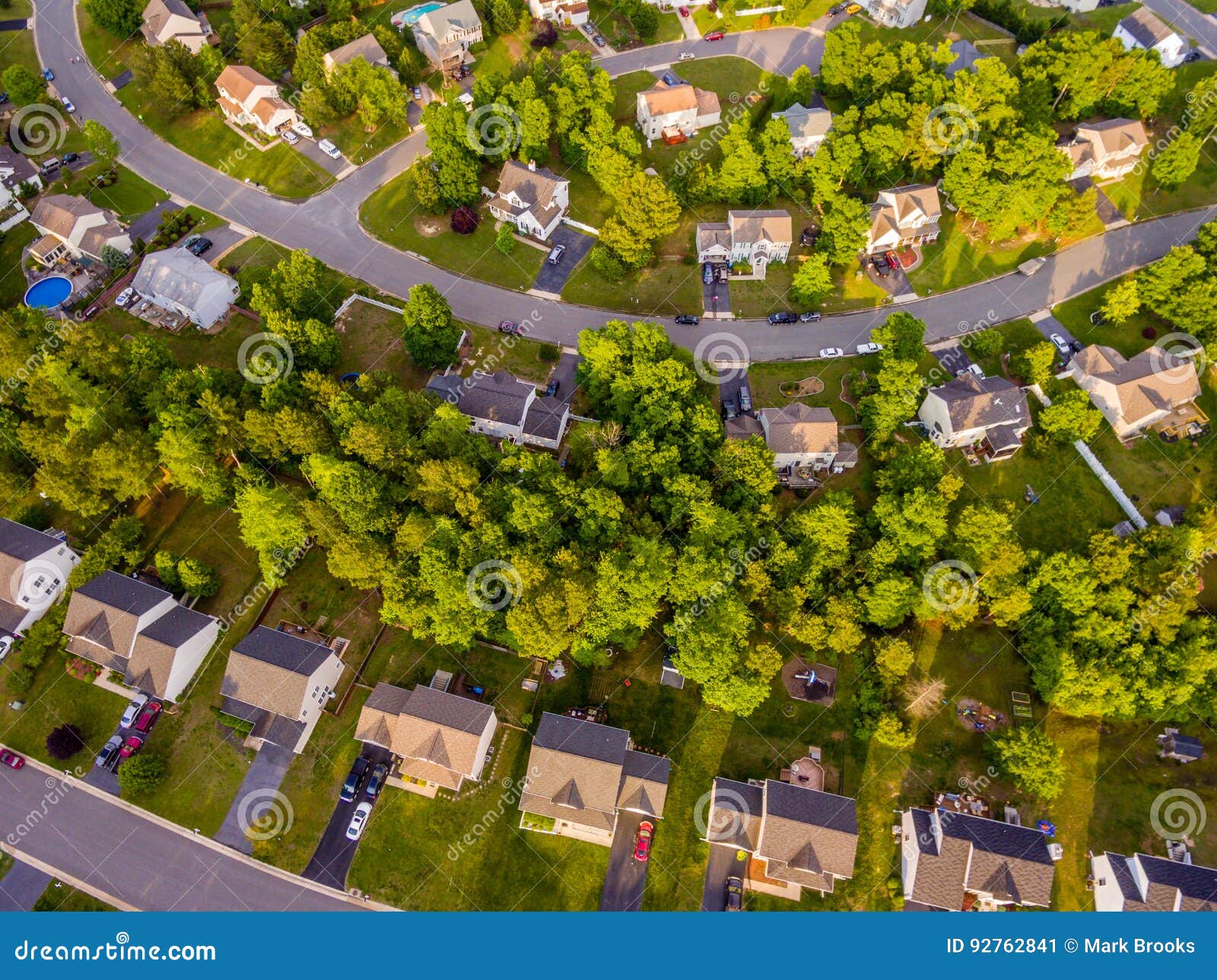 Aerial View Of A Cookie Cutter Neighborhood Royalty Free Stock Photo