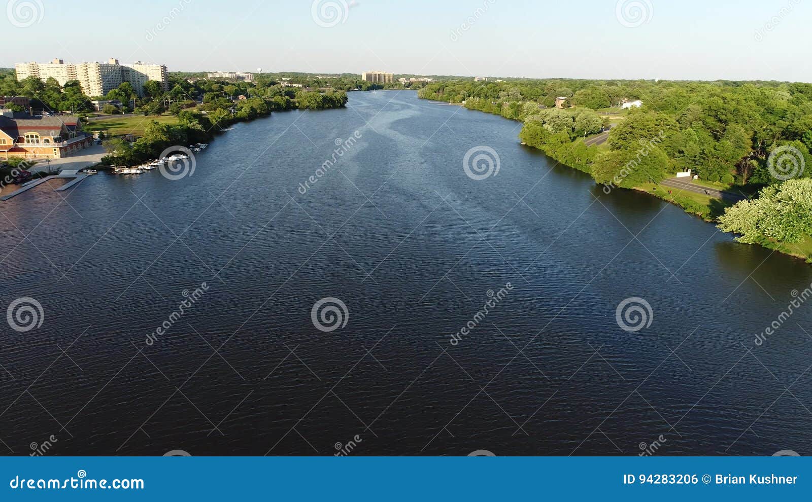 Aerial View of Cooper River in New Jersey Stock Footage Video of