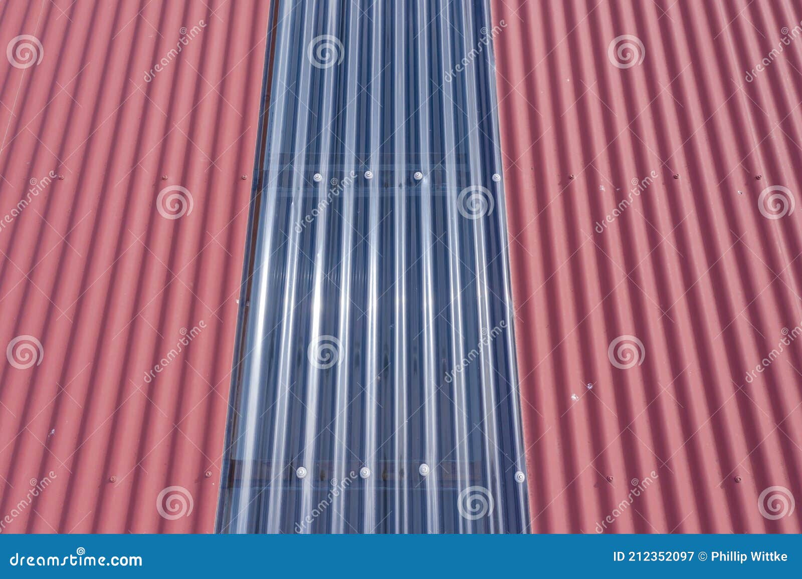 aerial view of corrugated iron and perspex roof panels