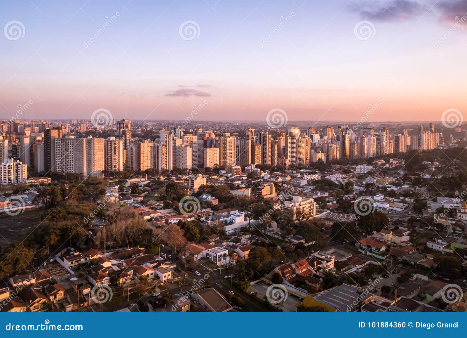 aerial view of curitiba city - curitiba, parana, brazil