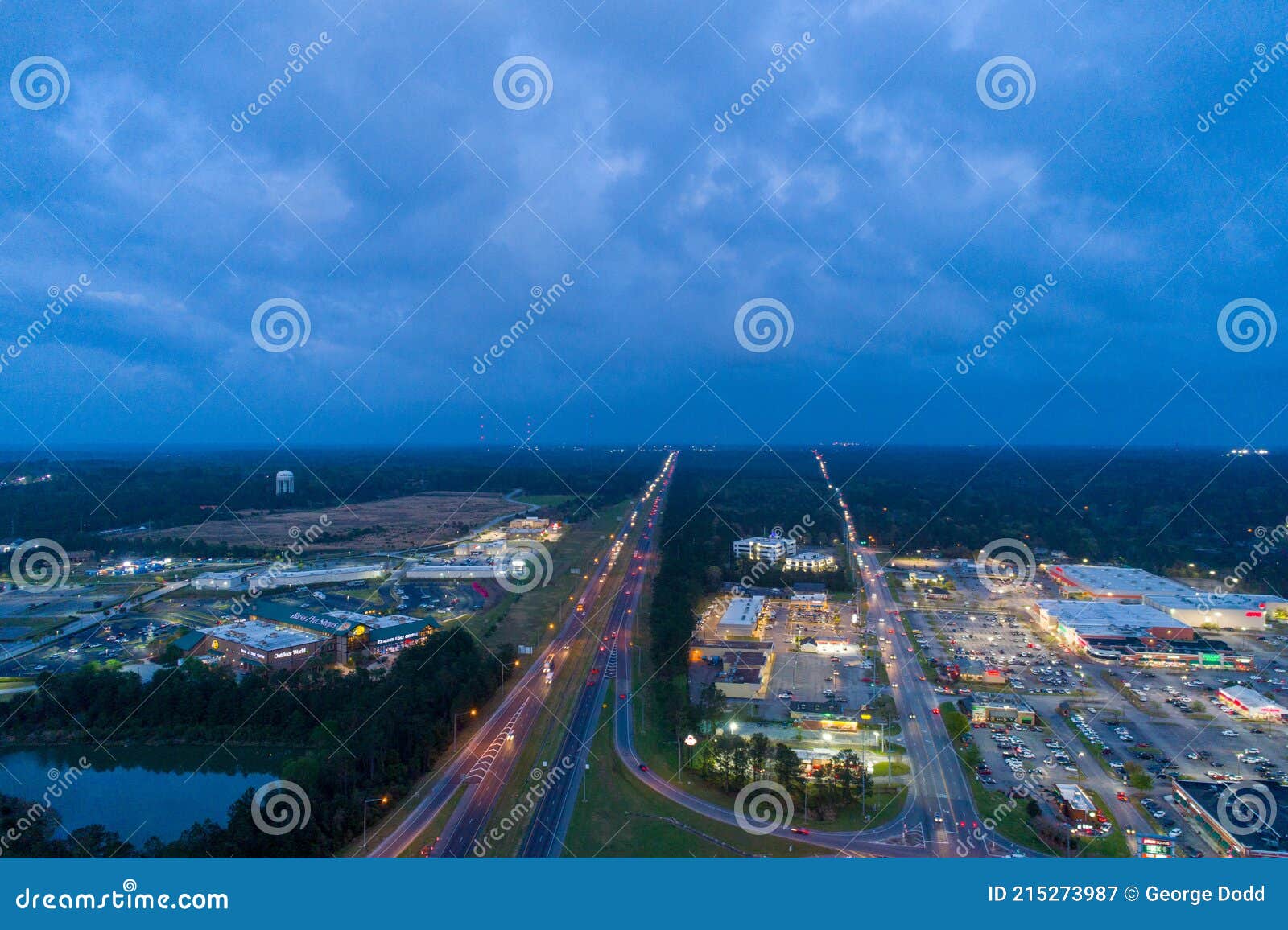 Aerial View of Daphne, Alabama at Sunset on the Eastern Shore of Mobile