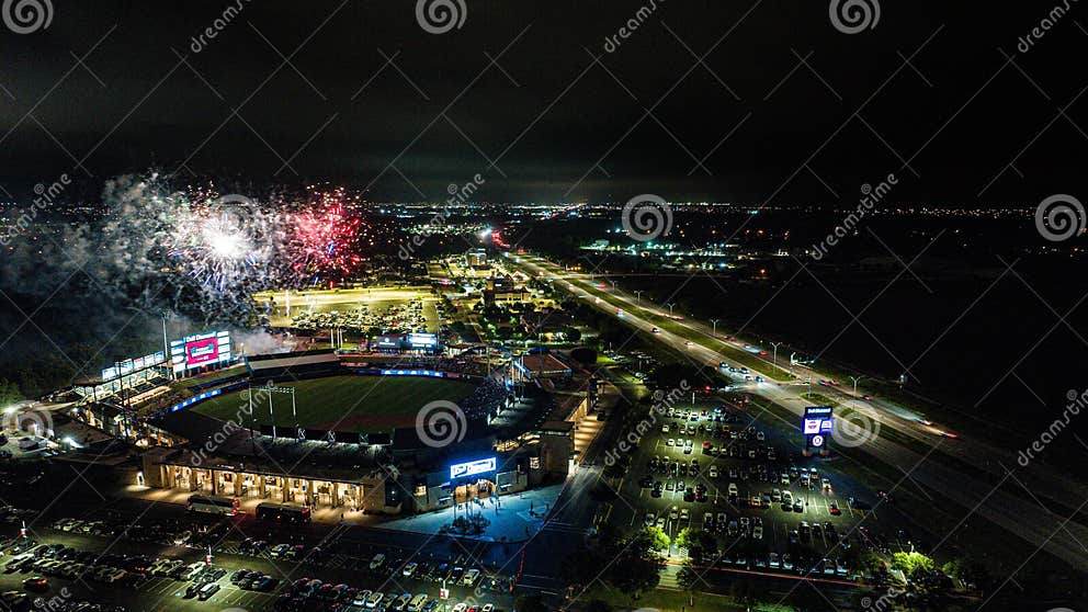 Aerial View of Dell Diamond Stadium in Round Rock, Texas, during a