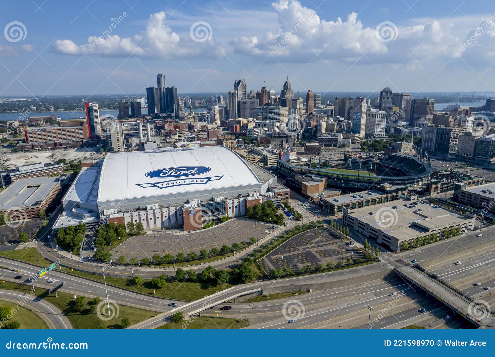 Aerial View of the Detroit Lions Home Ford Field Editorial Image
