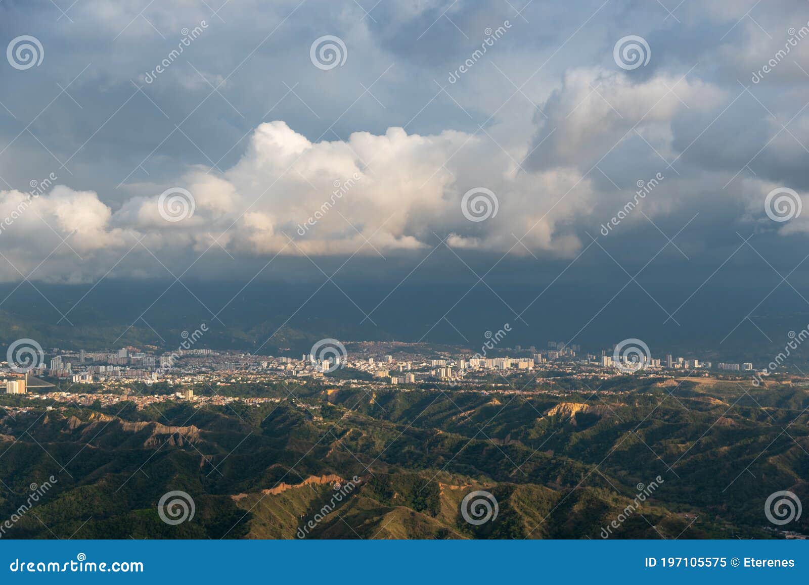 view in the distance of the city of bucaramanga. colombia.