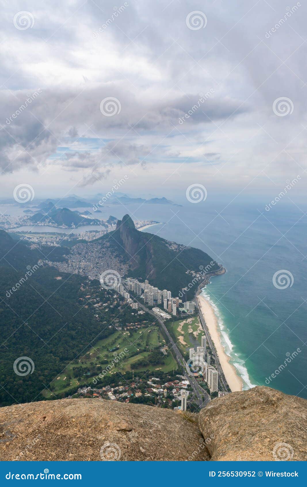 aerial view of dois hermanos form piedra de gavea rio de janeiro, brazil