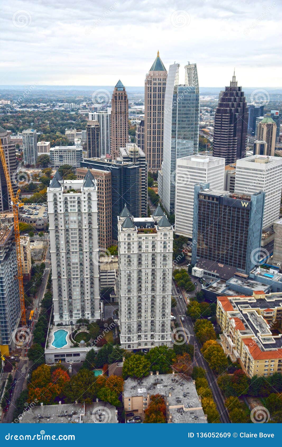 Aerial View of Downtown Atlanta Editorial Stock Image - Image of