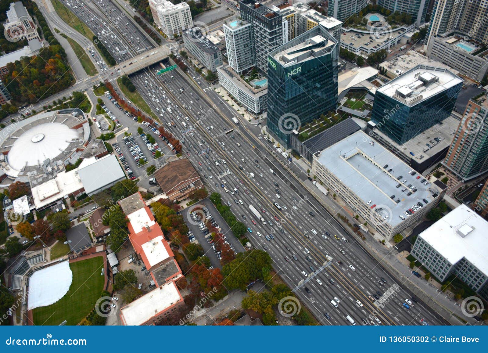 Aerial View of Downtown Atlanta Editorial Photography - Image of