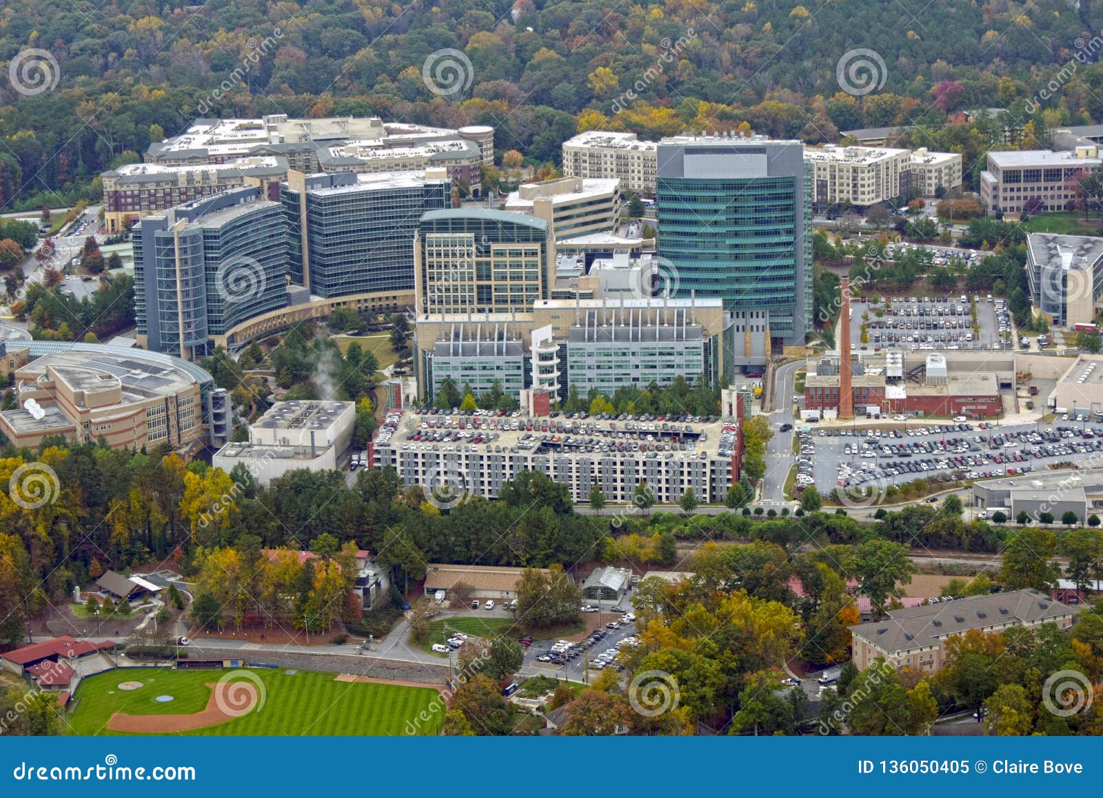 Aerial View of Downtown Atlanta Stock Image - Image of aerial, downtown