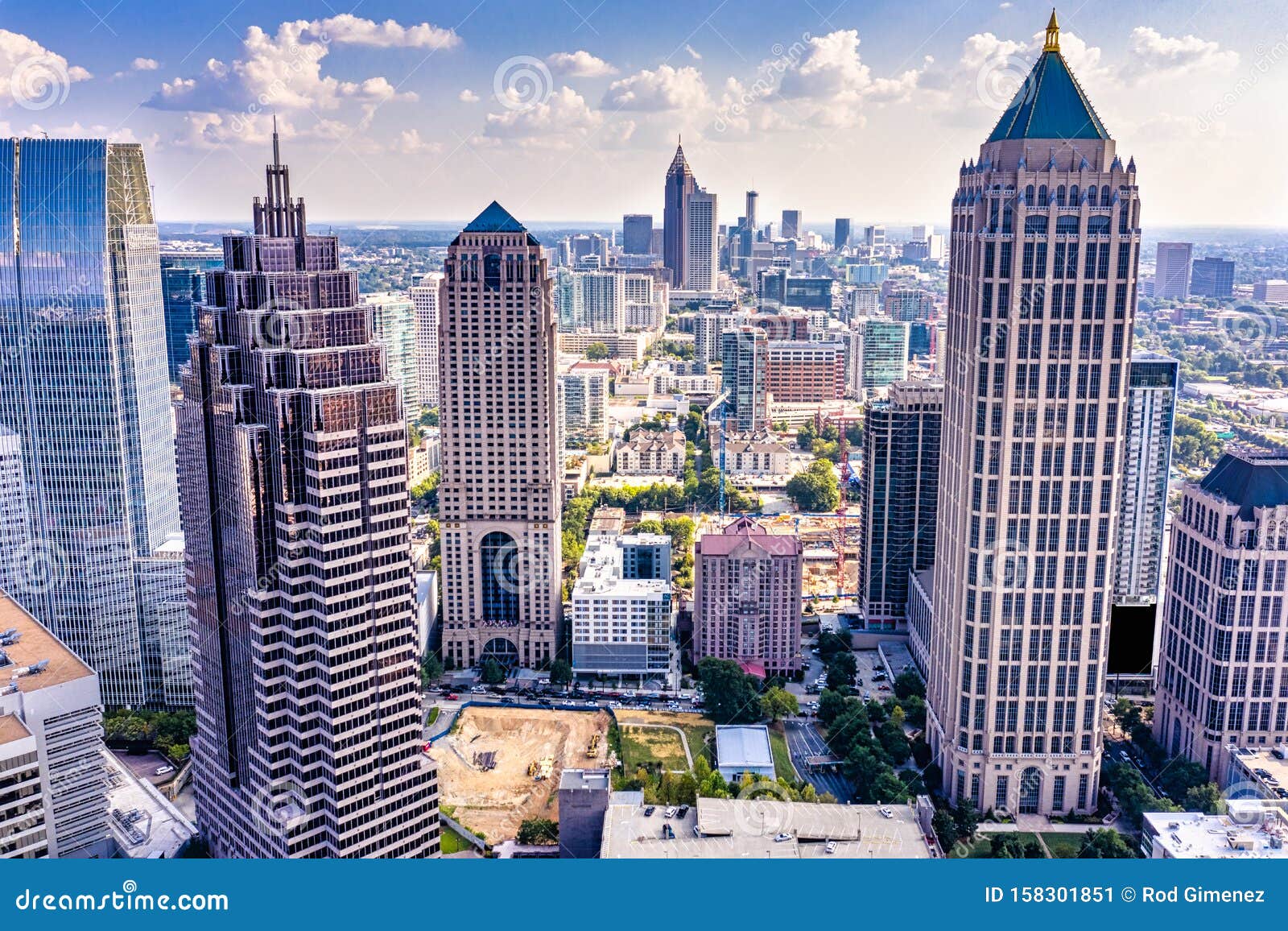 Aerial View Downtown Atlanta Skyline Stock Image - Image of