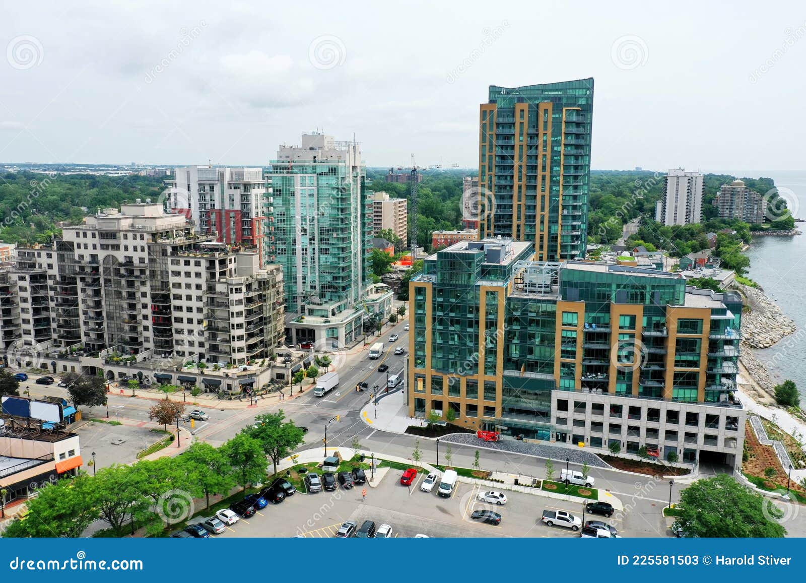 Aerial View of the Downtown in Burlington, Ontario, Canada Editorial