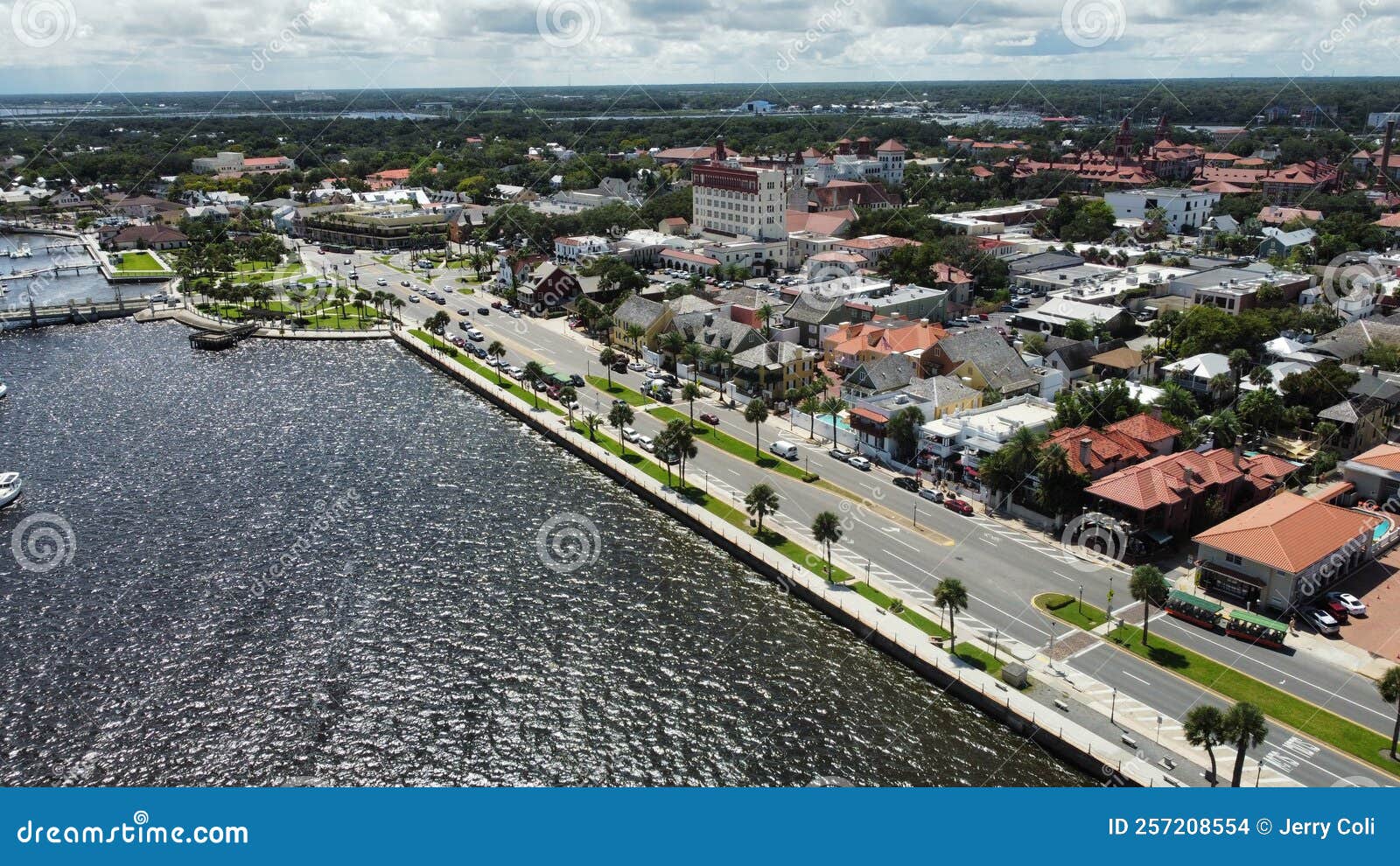 Aerial View of Downtown Saint Augustine, Florida Editorial Stock Image