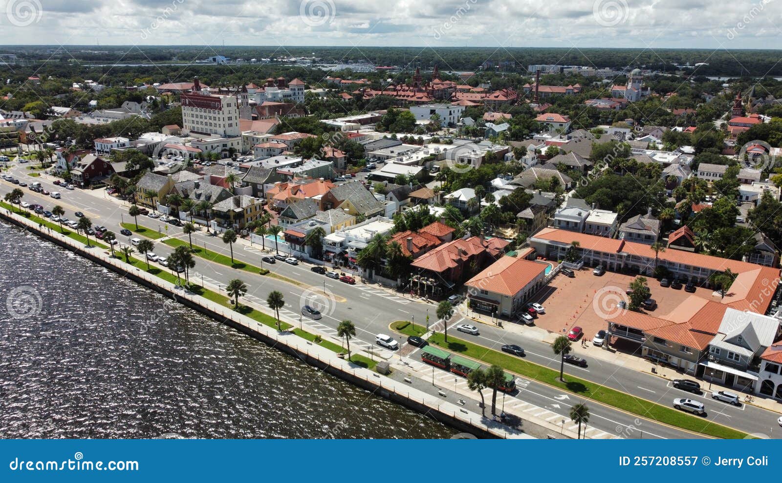 Aerial View of Downtown Saint Augustine, Florida Editorial Photography