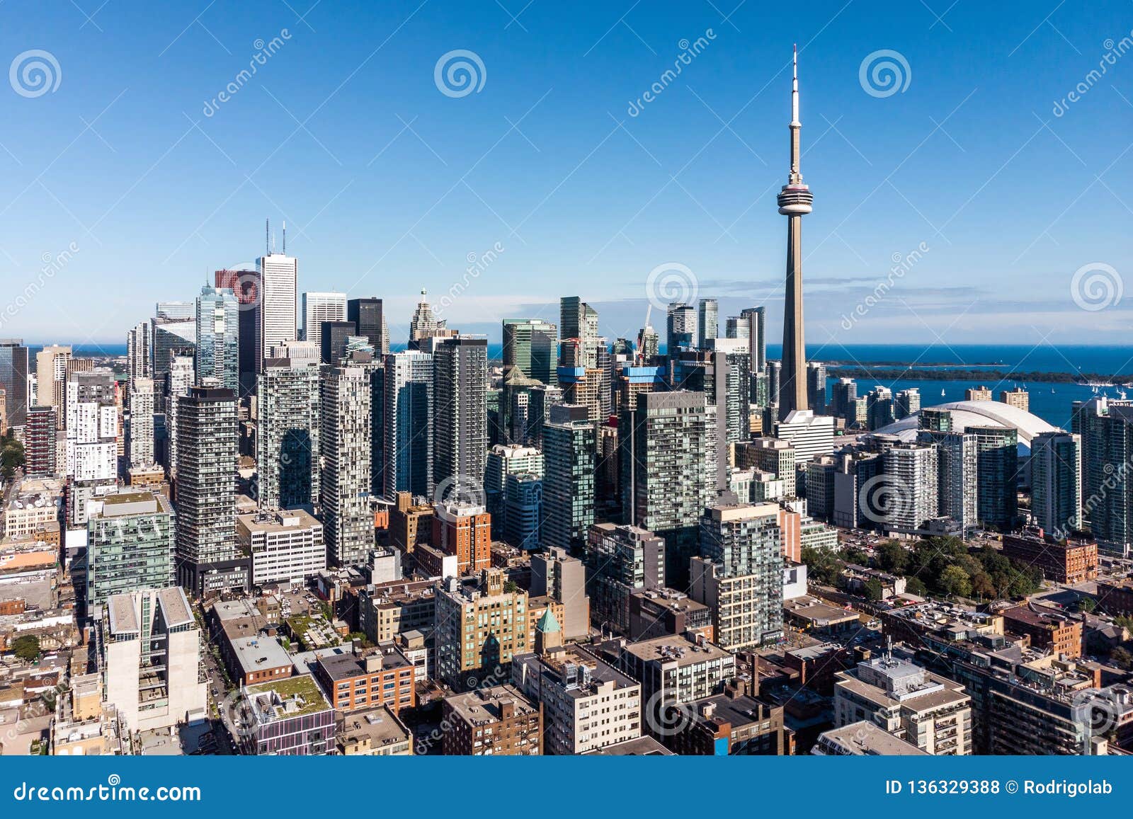 aerial view of downtown toronto, ontario, canada