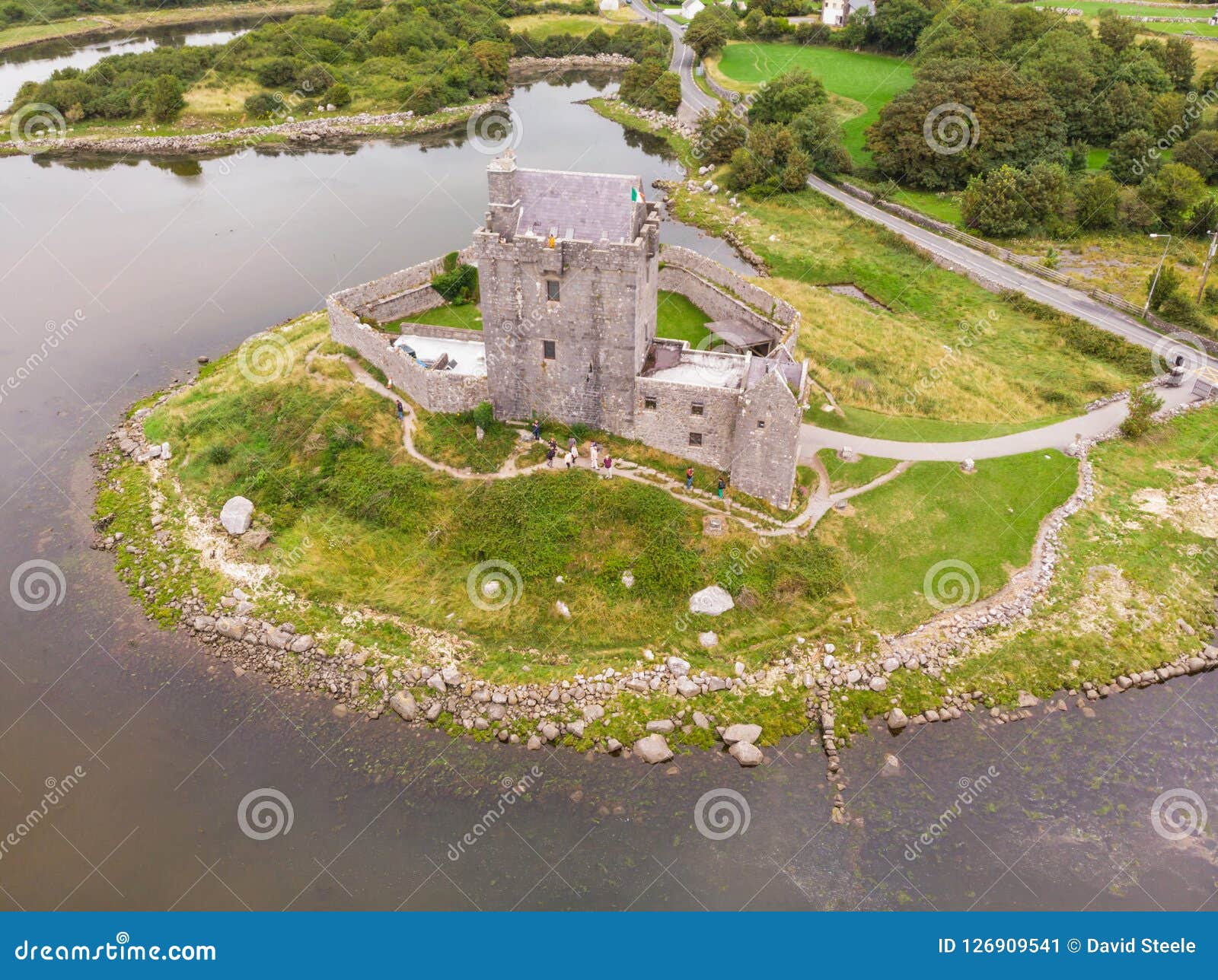 Aerial View of Dunguaire Castle Stock Image - Image of fortress, castle ...