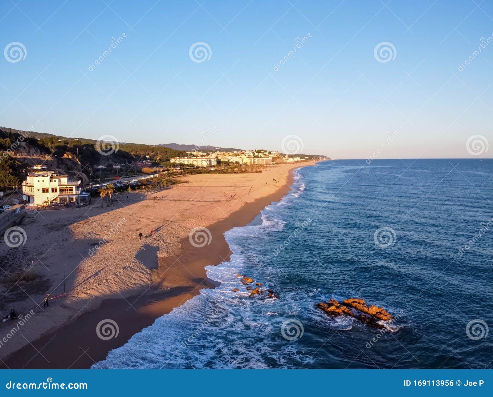 aerial view of el maresme coast. beach named platja del cavallÃÂ³o in arenys de mar, catalonia