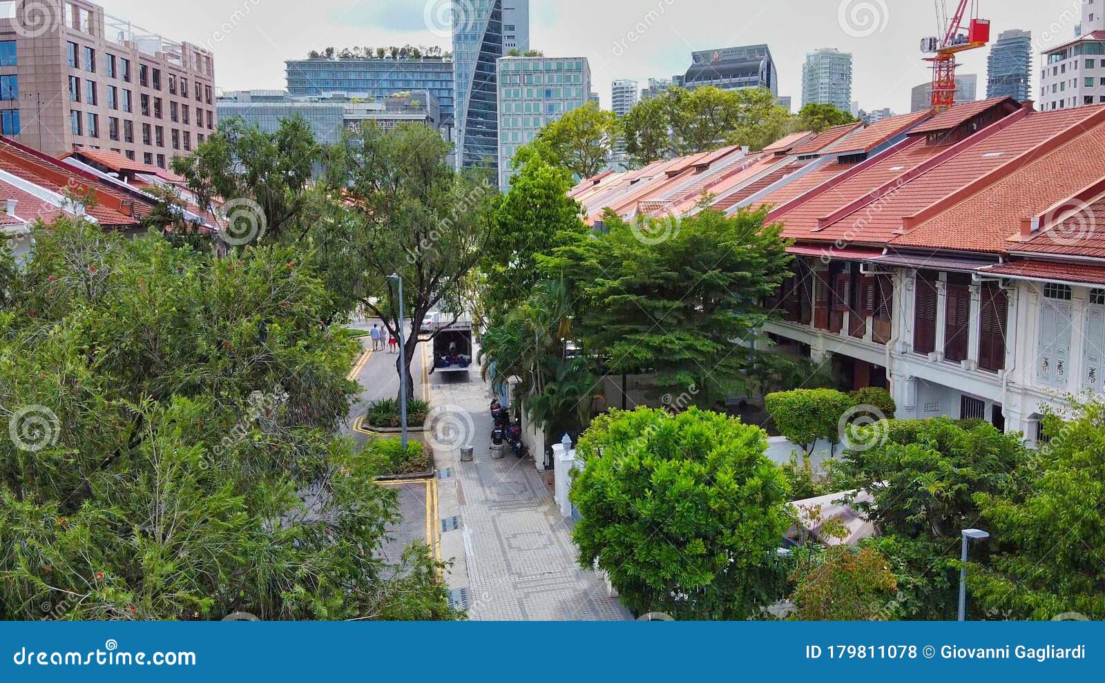 Aerial View of Emerald Hill Area in Singapore Editorial Stock Photo
