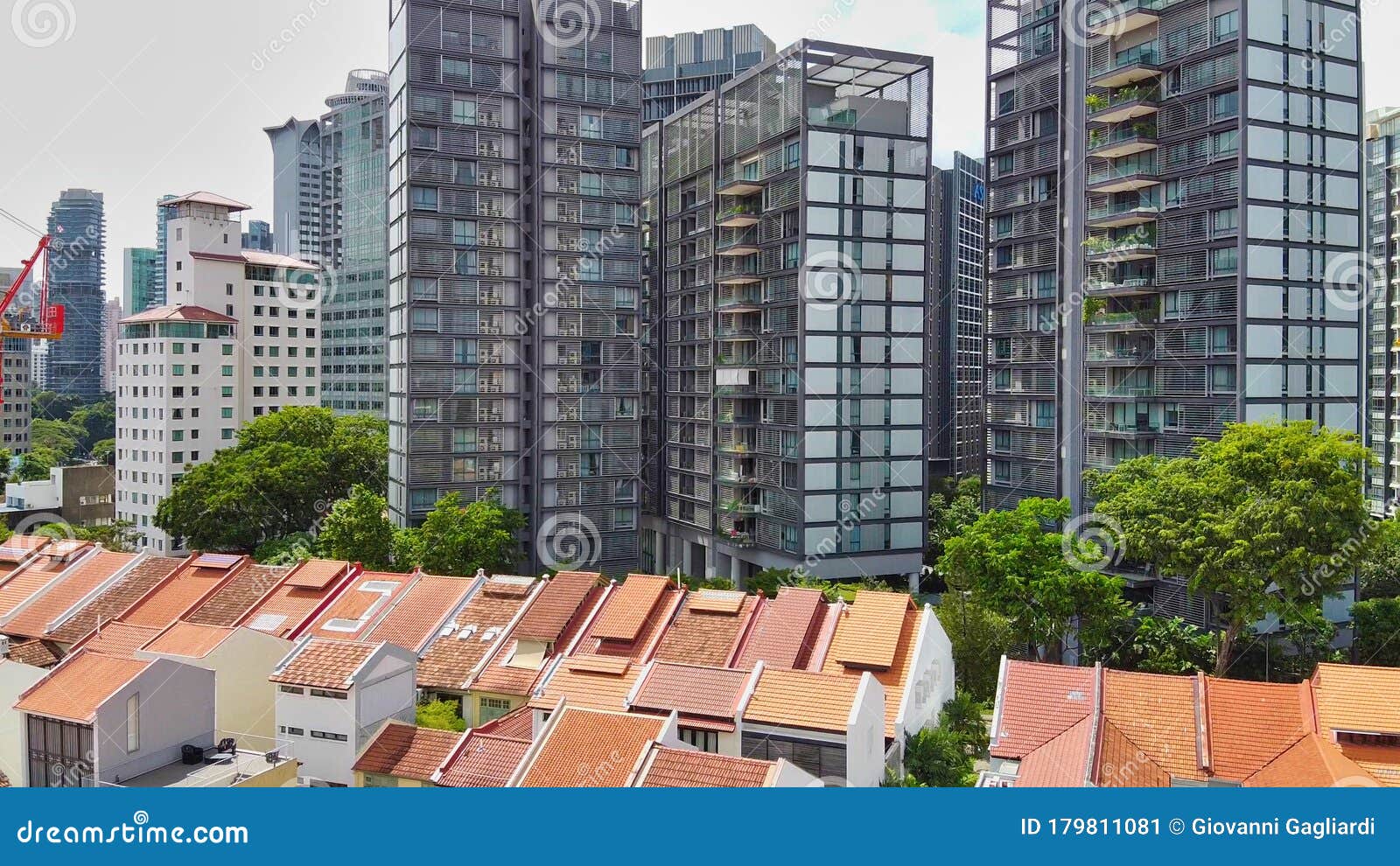 Aerial View of Emerald Hill Area in Singapore Stock Image Image of