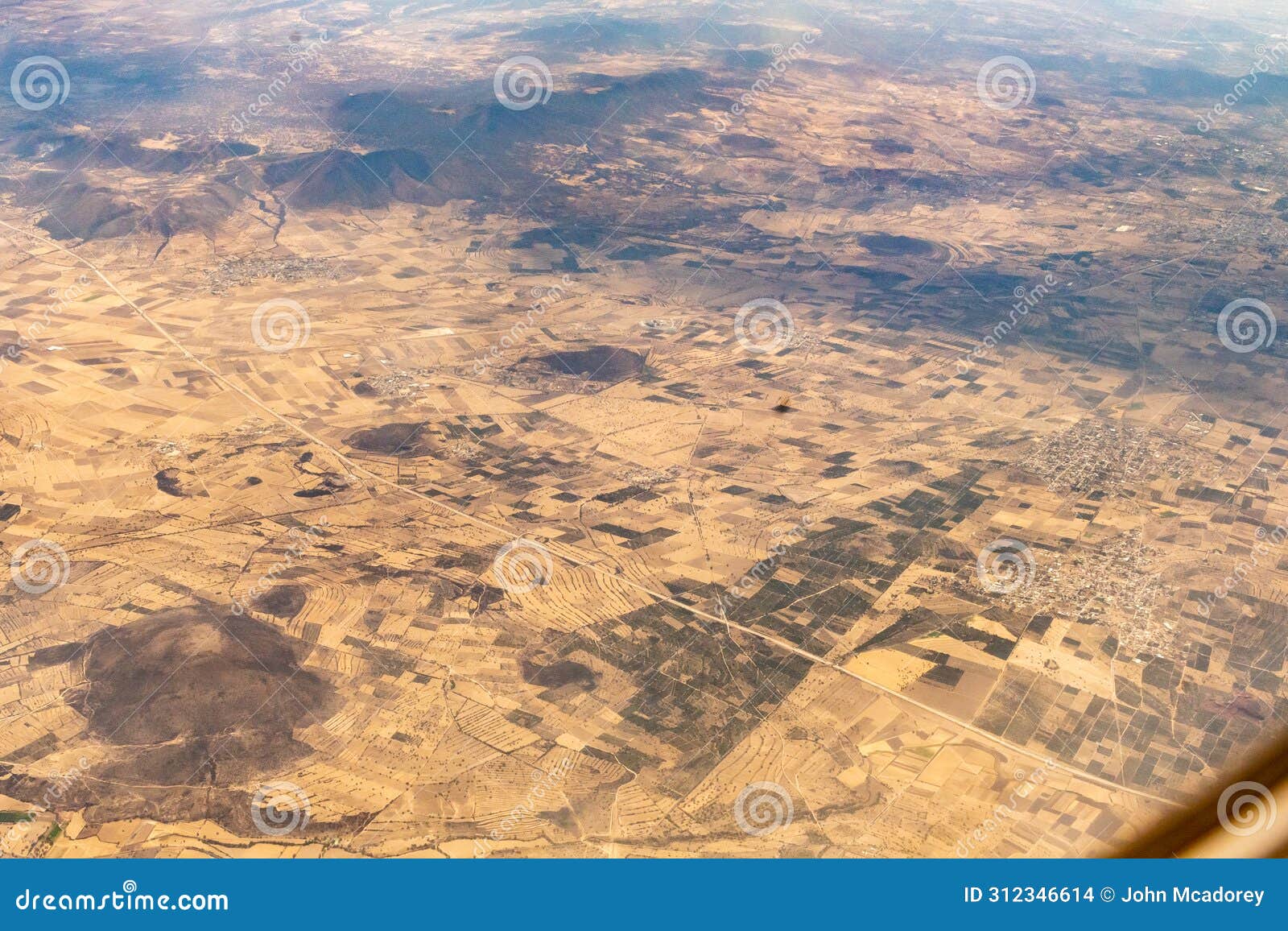 aerial view of farmland in mexico north of mexico city cdmx