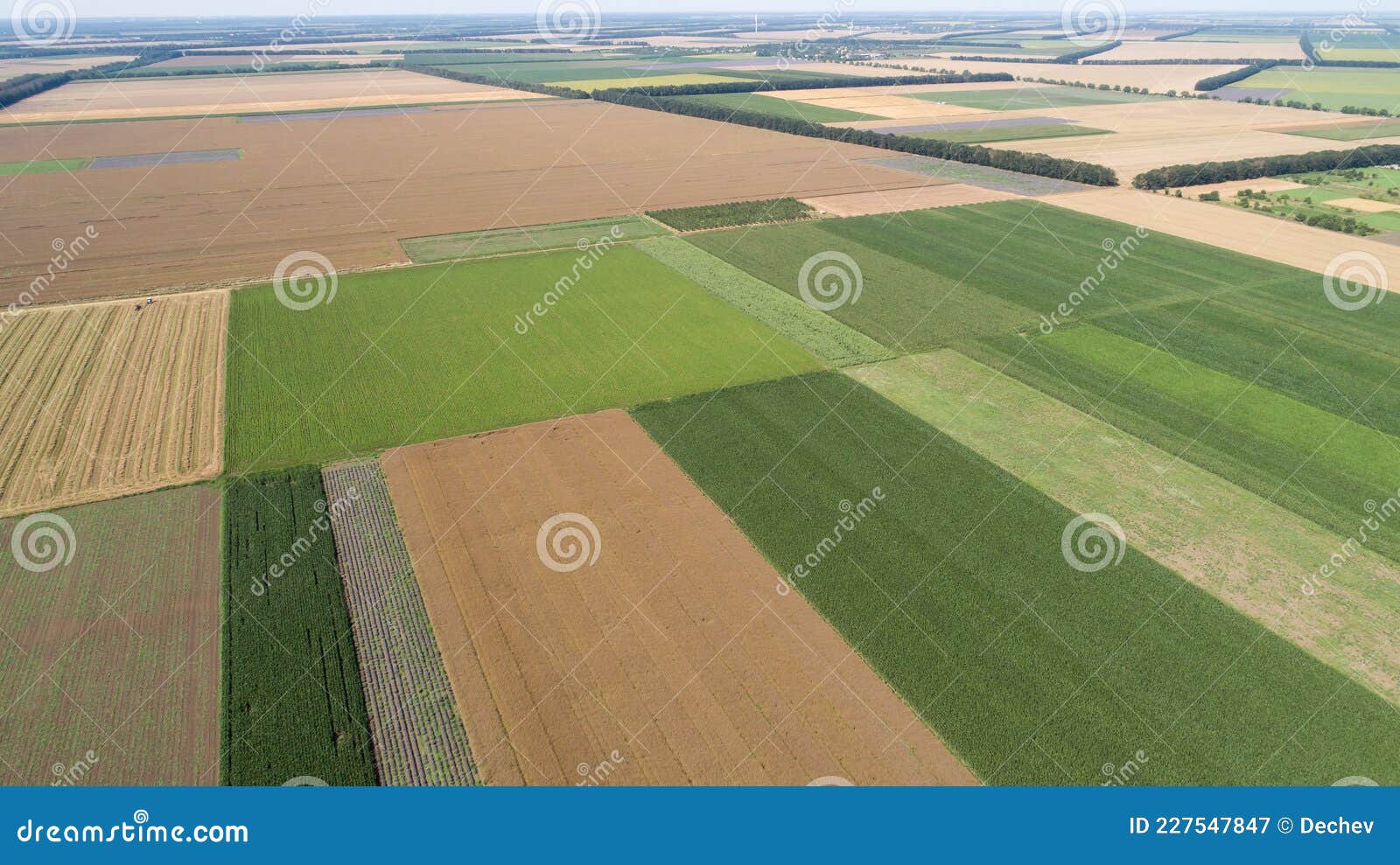 Aerial View of Fields with Various Types of Agriculture Stock Image ...