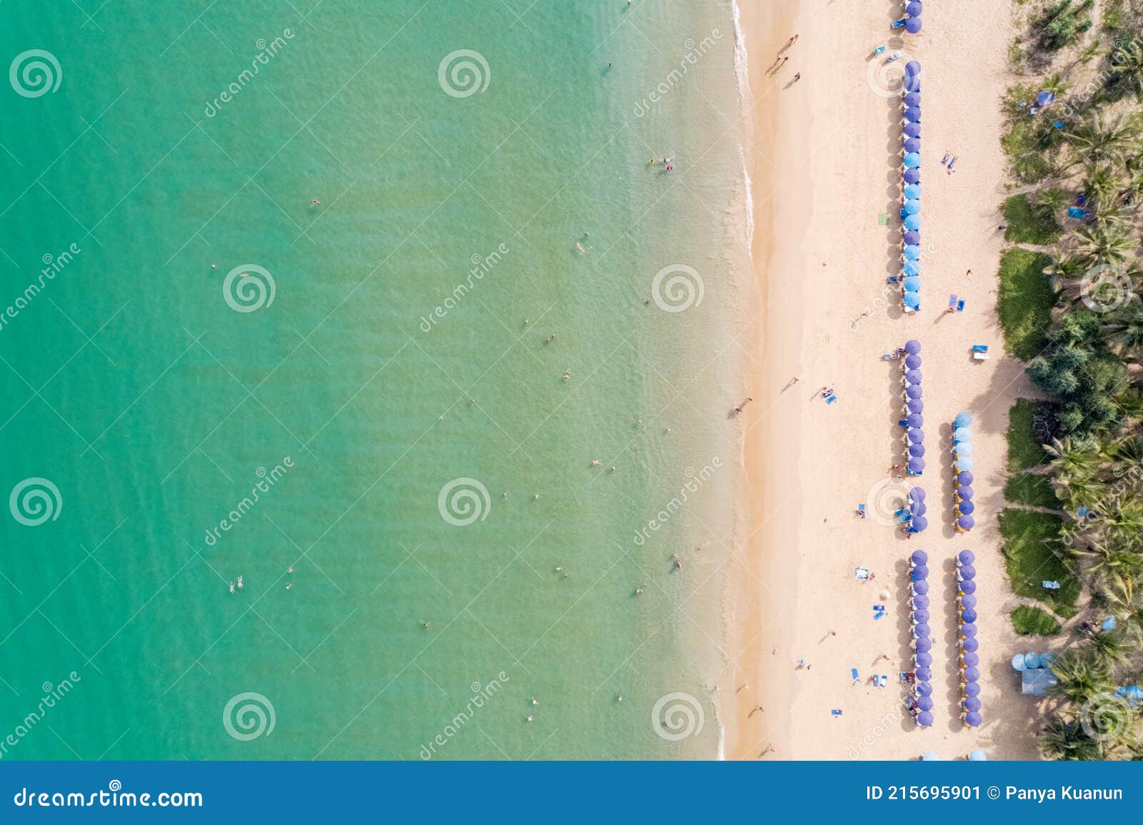 Aerial View from Flying Drone of People Crowd Relaxing on Beach and ...