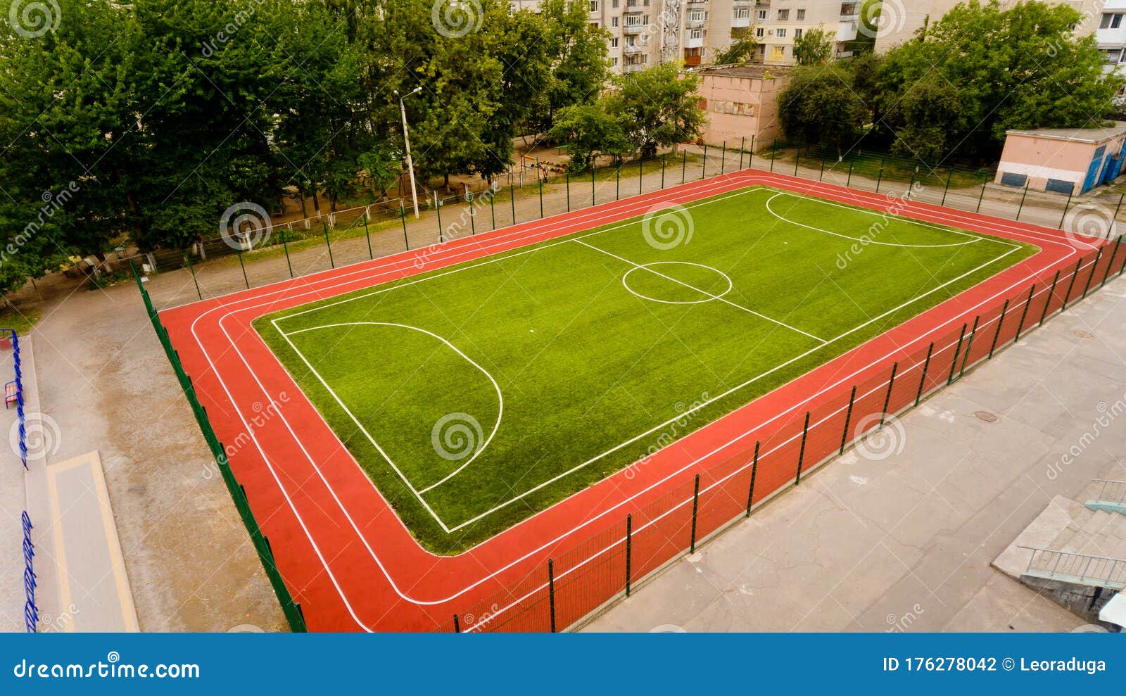 Aerial View Of The Football Field. Stock Photo - Image of color, sport