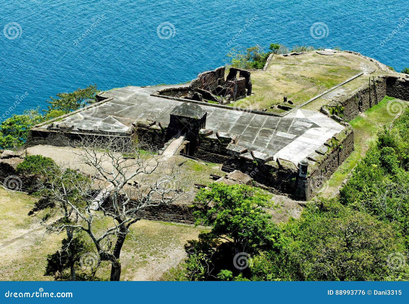 aerial view of fort sherman at toro point, panama canal