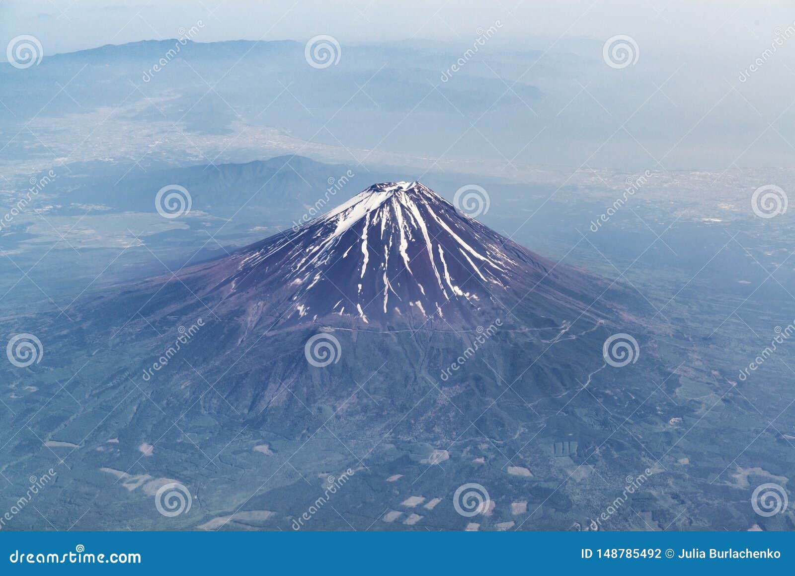 Aerial View on Fuji Mountain Stock Photo - Image of fuji, flight: 148785492