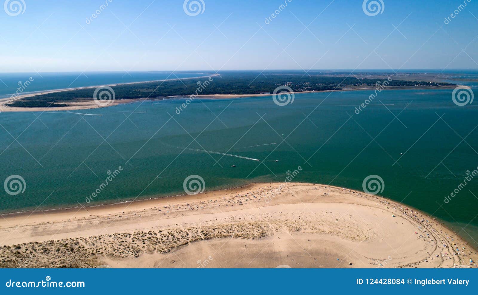 aerial view of the galon d'or beach and oleron island in charente maritime