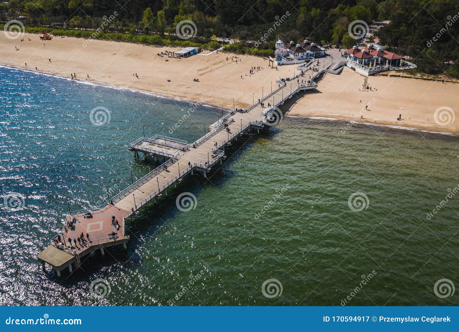 Gdansk Brzezno pier stock image. Image of shore, european - 170594917