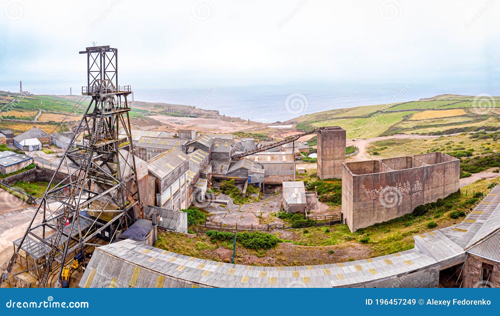 Aerial View of Geevor Tin Mines in Cornwall Stock Image Image of landscape, english 196457249