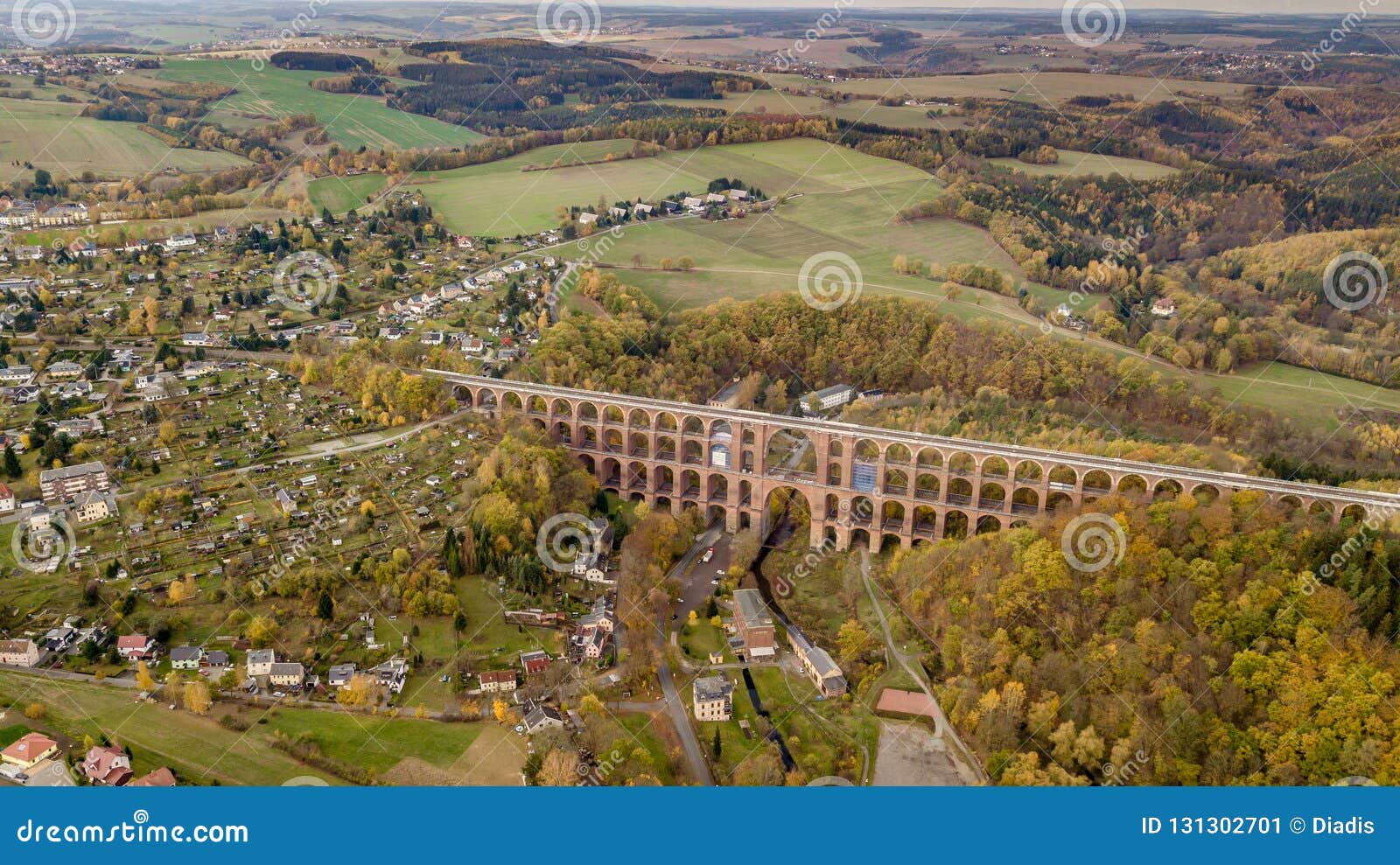 aerial view of the goeltzschtalbruecke in netzschkau vogtland g