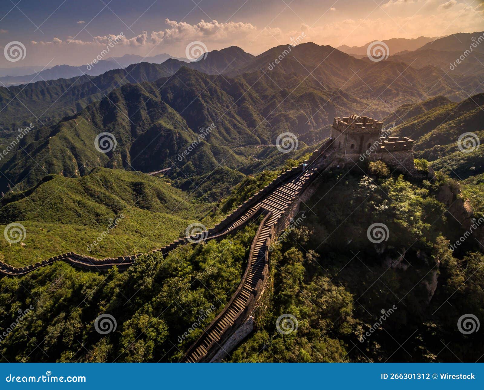 Aerial View Of The Great Wall Stock Photo - Download Image Now