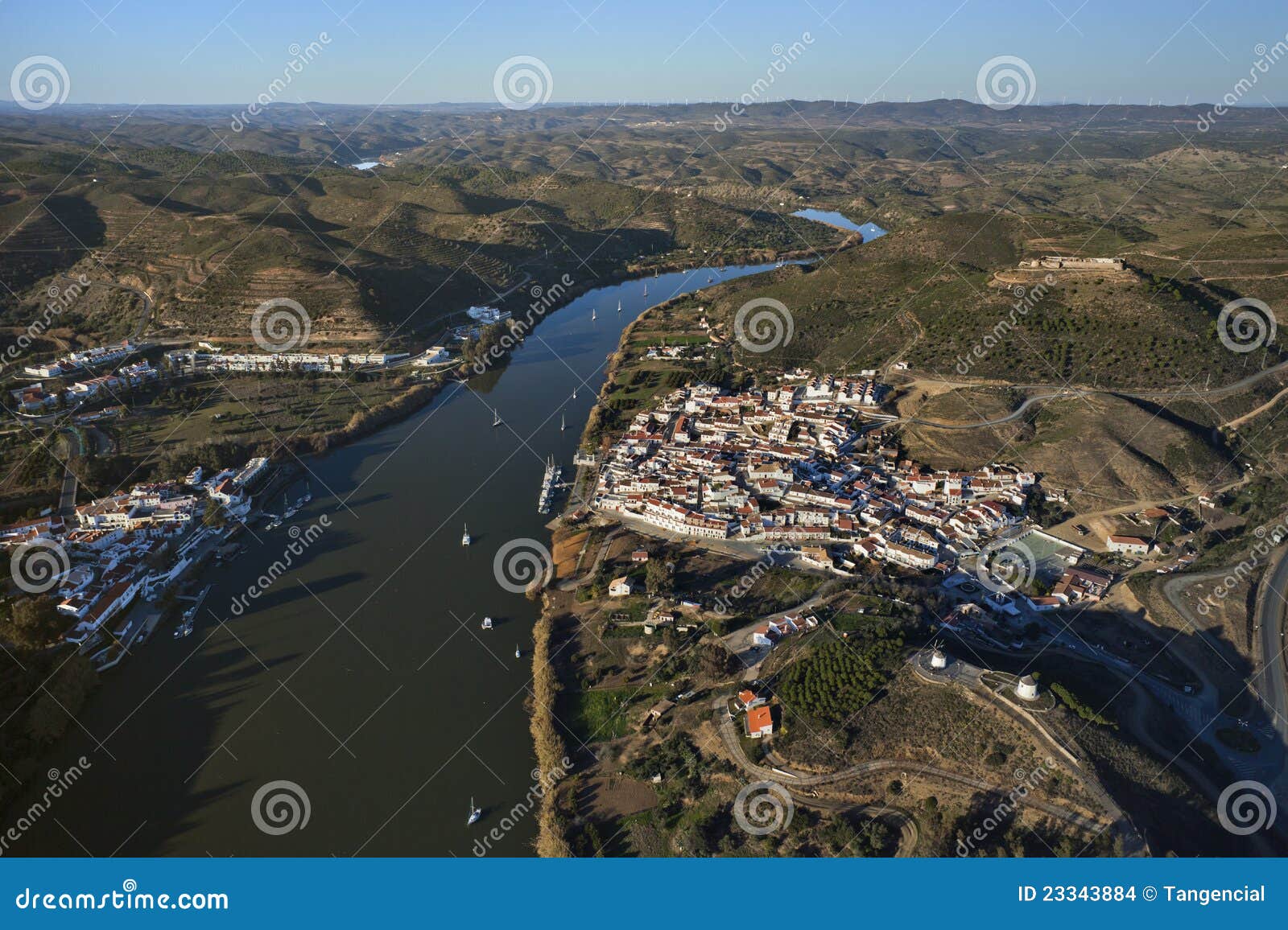 aerial view of the guadiana river